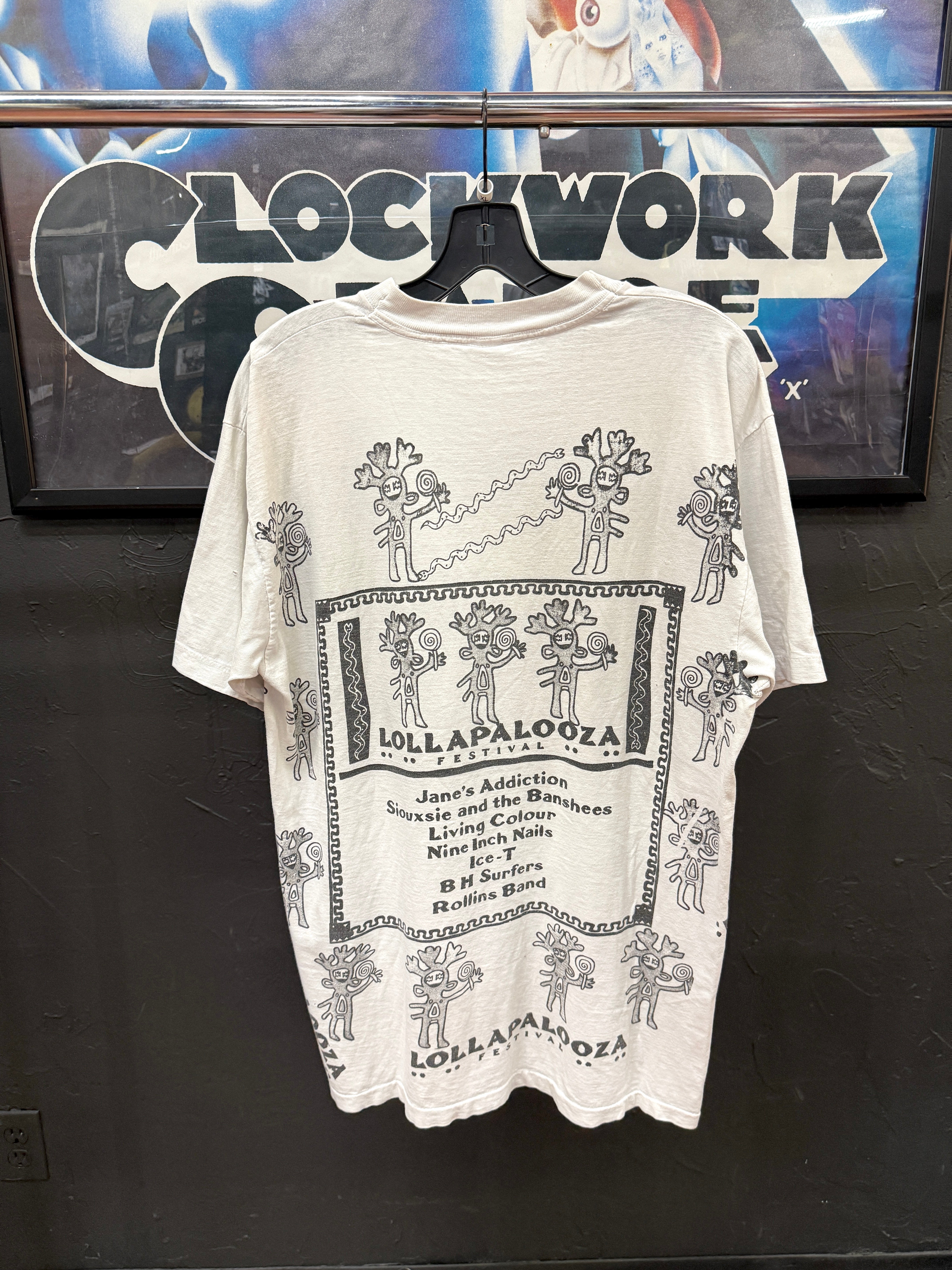 1991 OG Lollapalooza Festival Sample Print Tee Sz XL