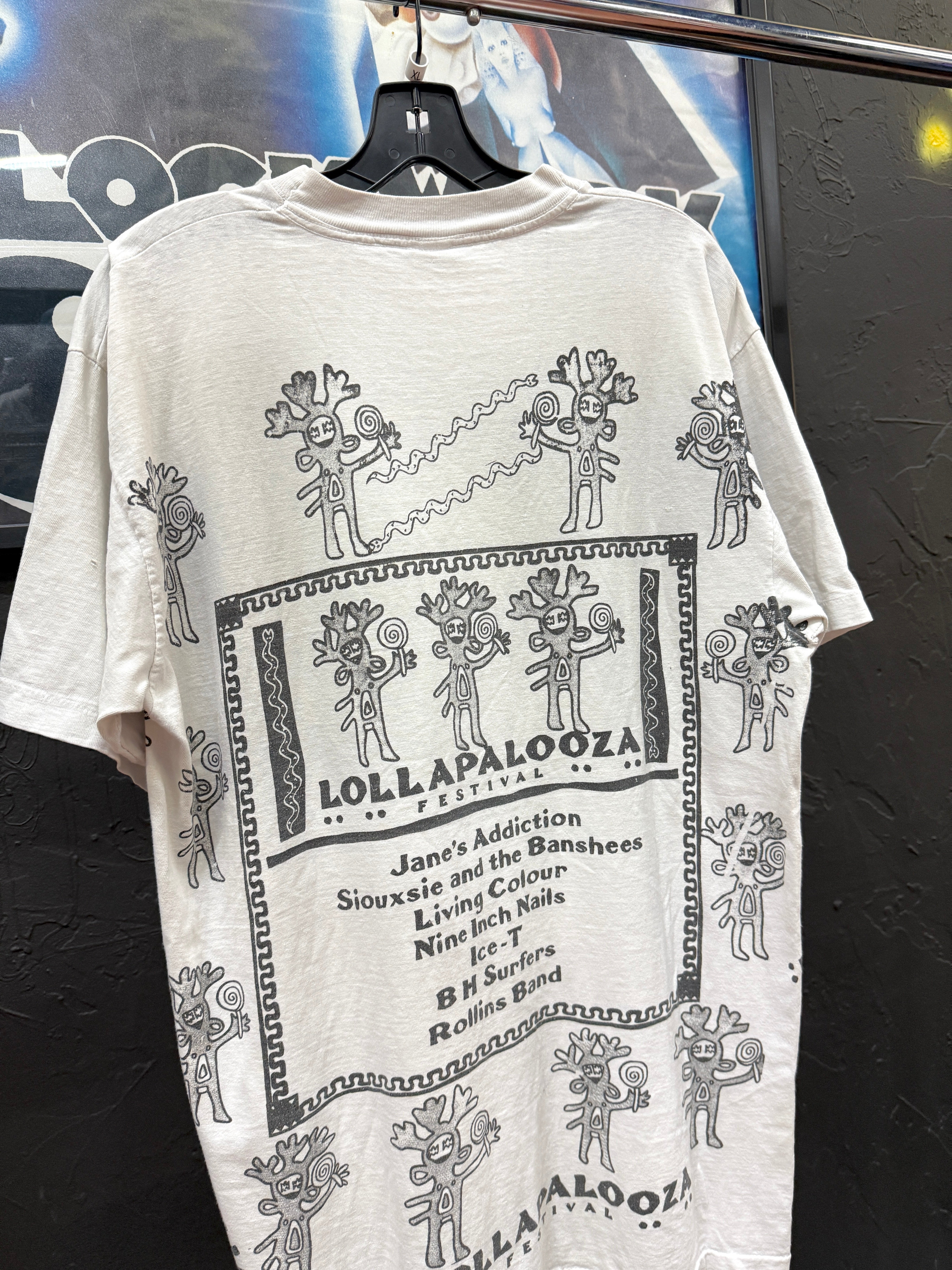 1991 OG Lollapalooza Festival Sample Print Tee Sz XL