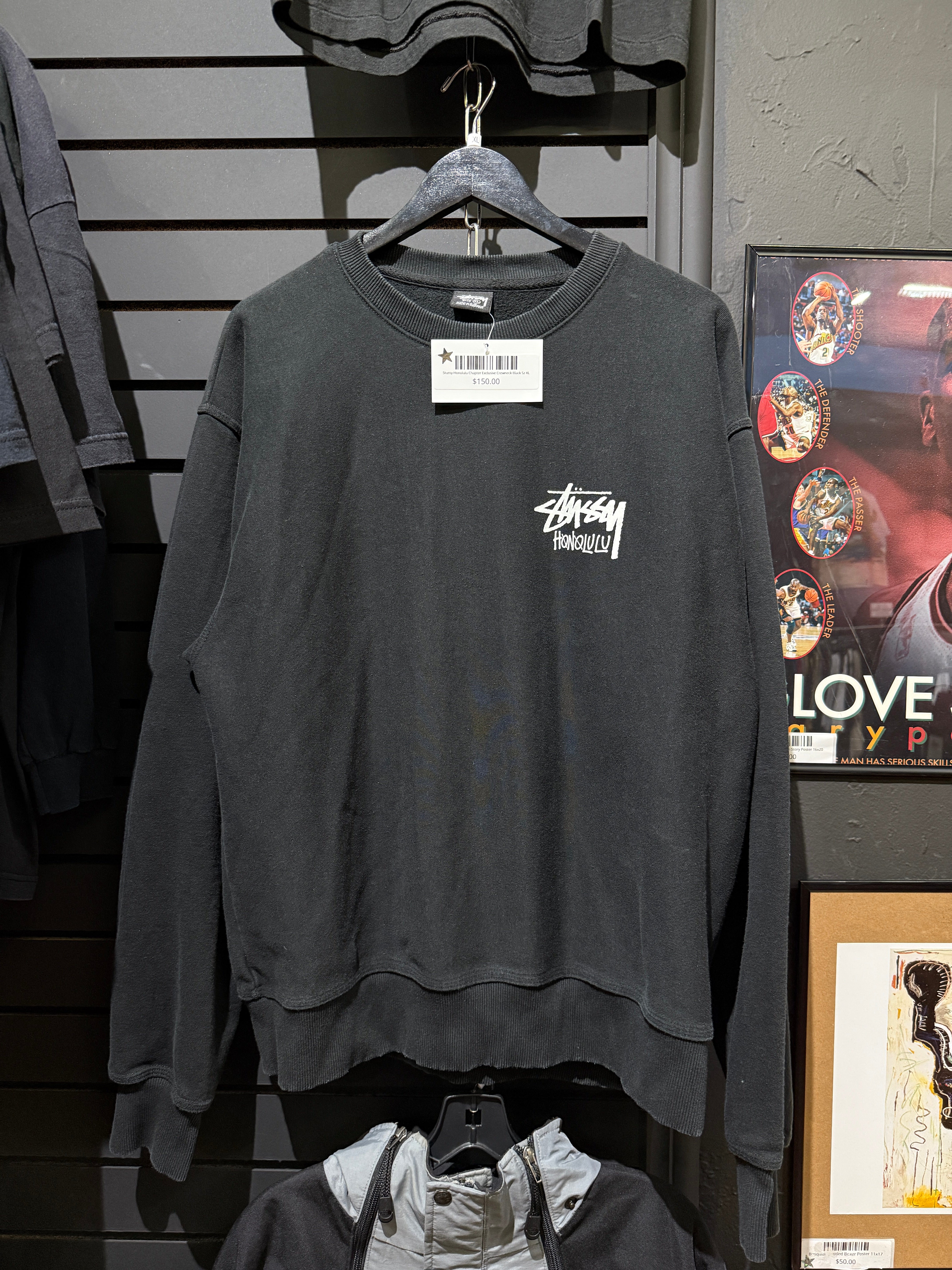 Stussy Honolulu Chapter Exclusive Crewneck Black Sz XL