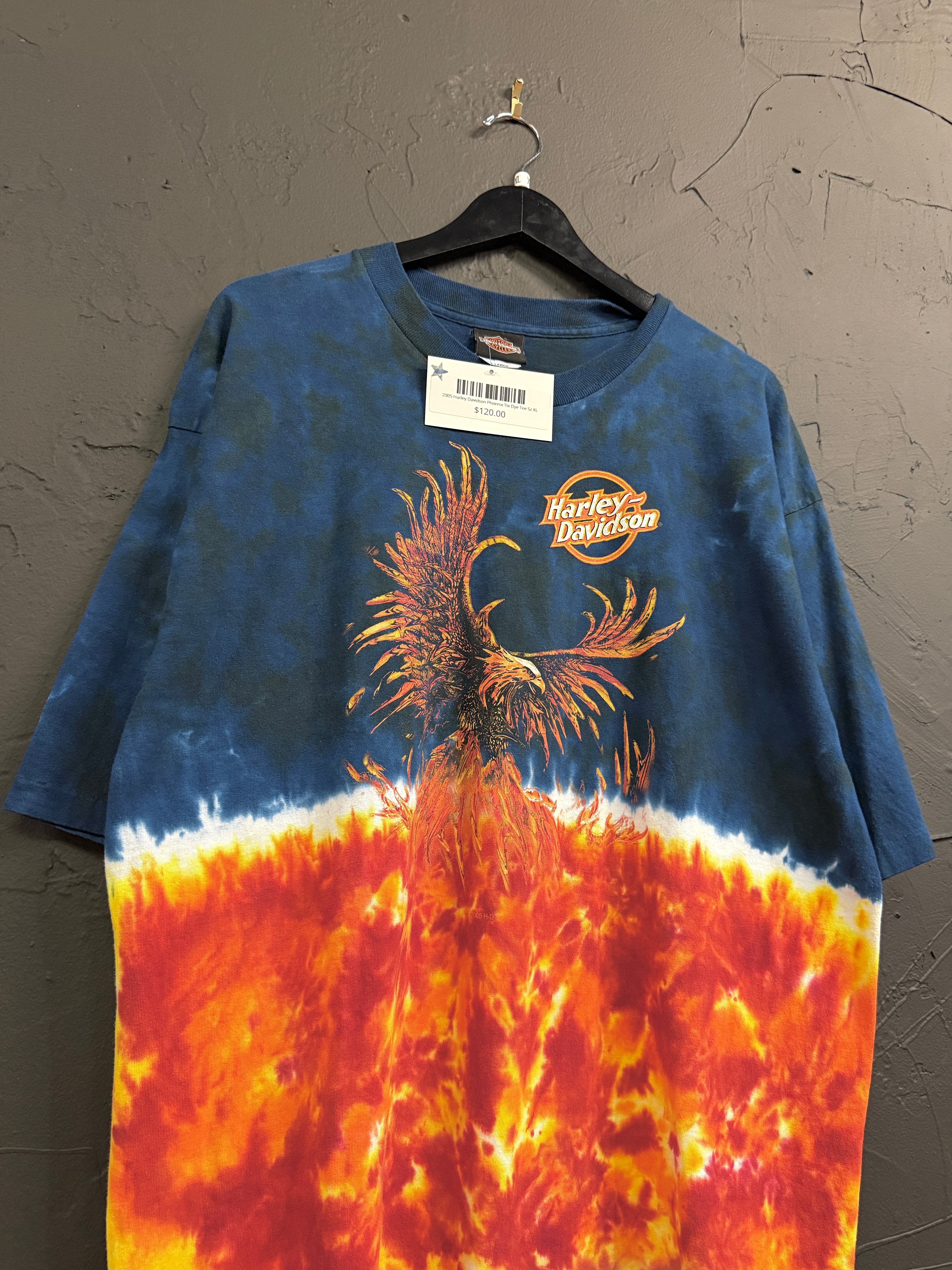 2005 Harley Davidson Phoenix Tie Dye Tee Sz XL