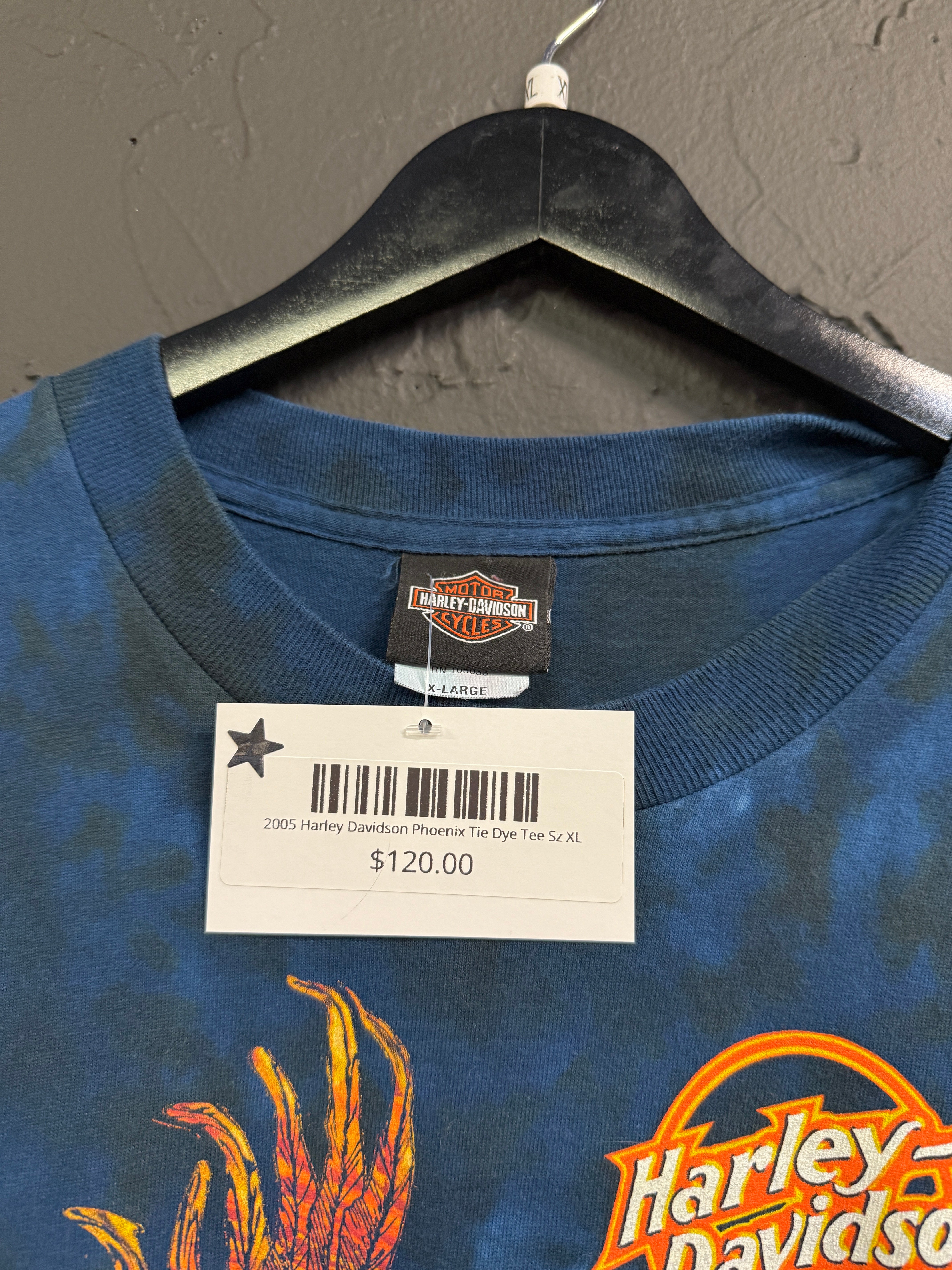 2005 Harley Davidson Phoenix Tie Dye Tee Sz XL