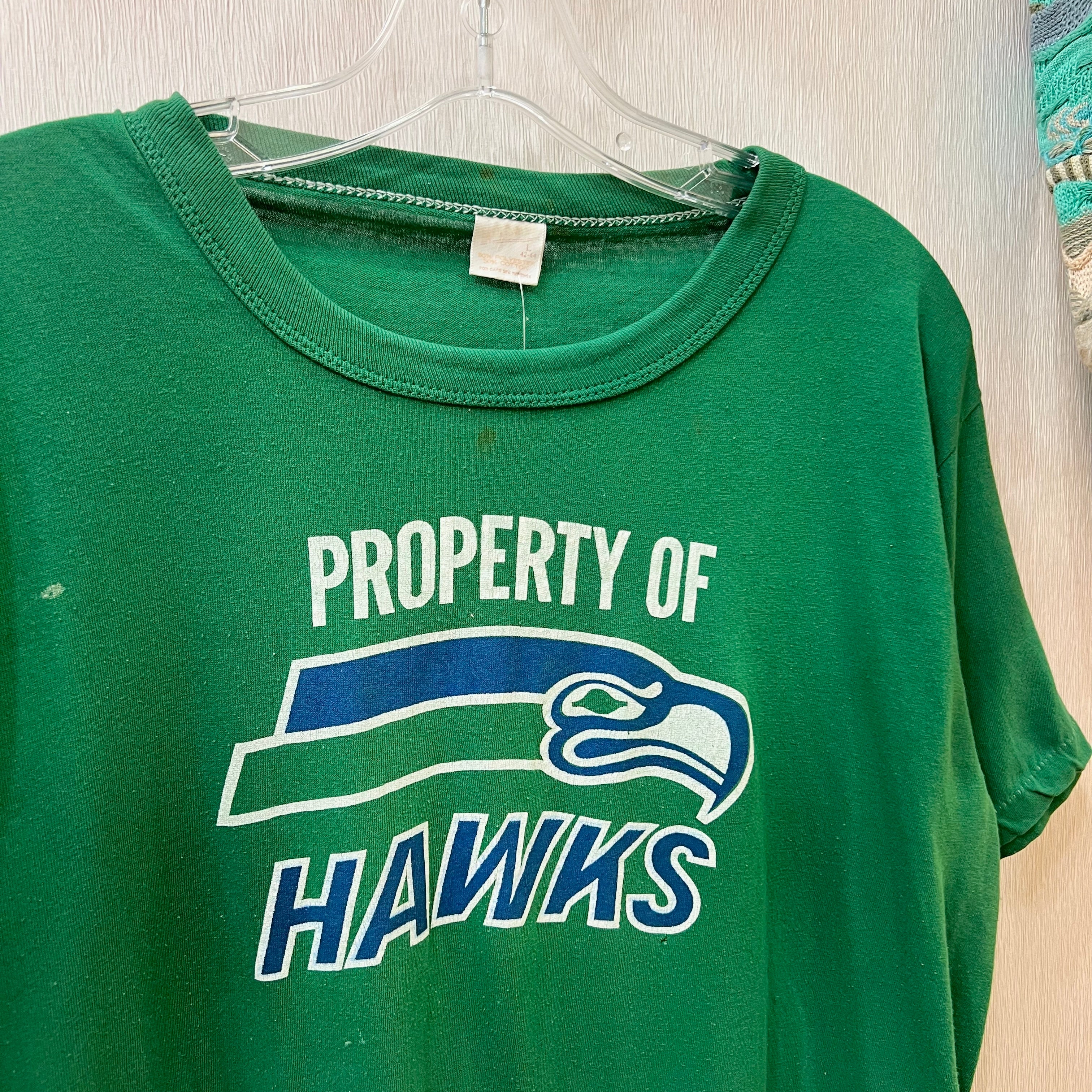 80s Property of Seattle Seahawks Tee Green L