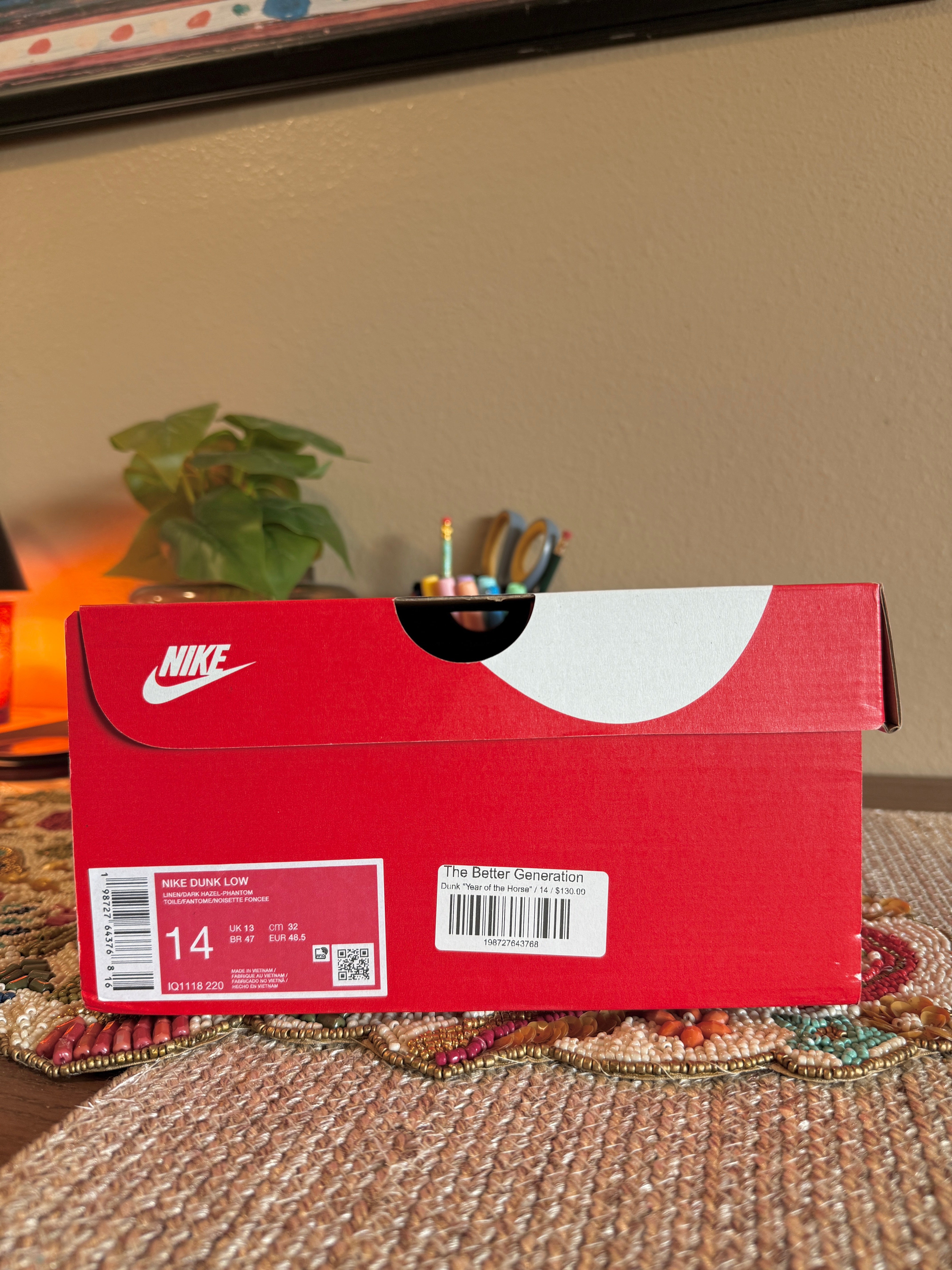 Nike Dunk Low Year of the Horse Pegasus Pack Linen Size 14