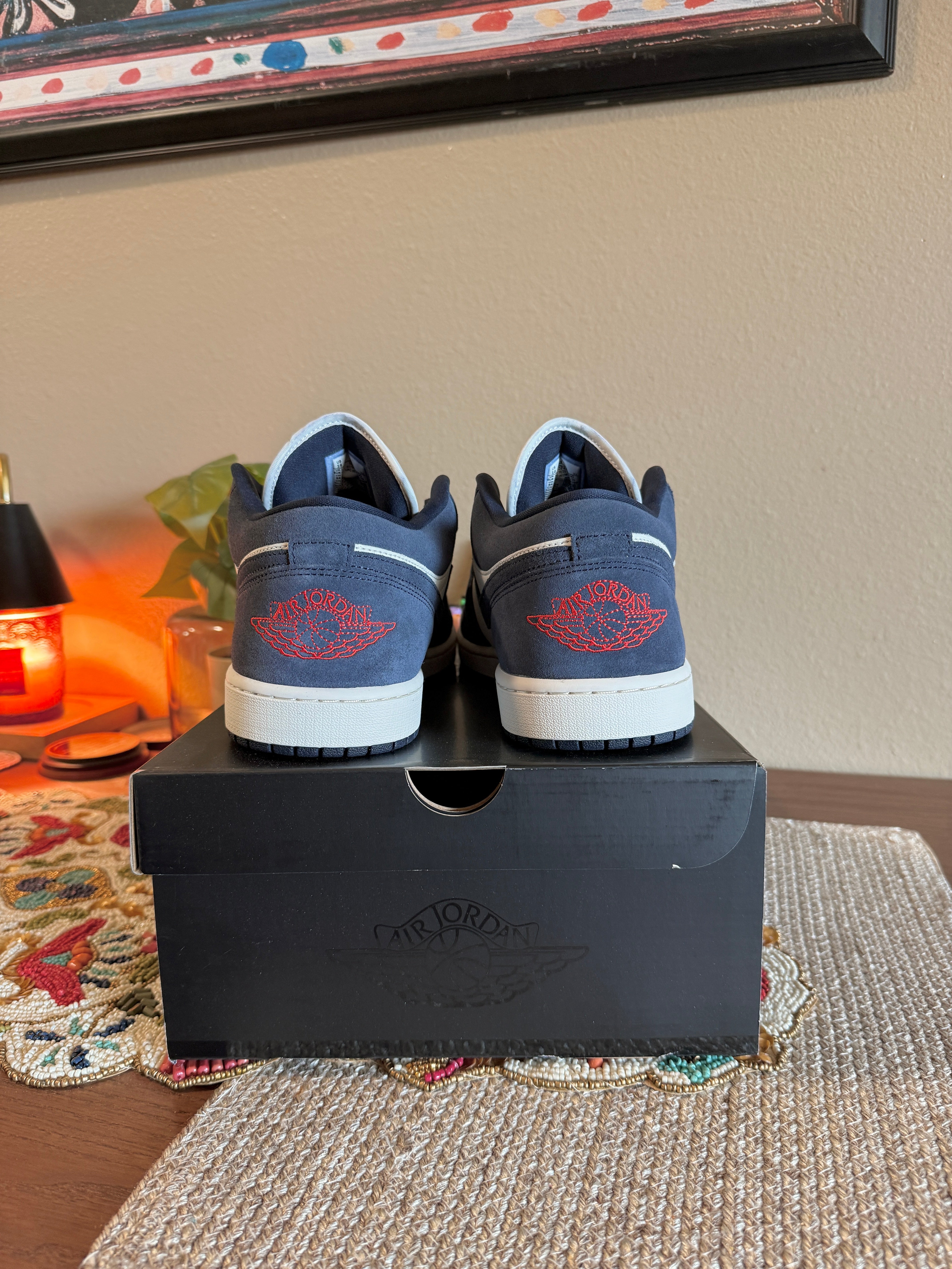 Jordan 1 Low SE Obsidian Suede Size 14