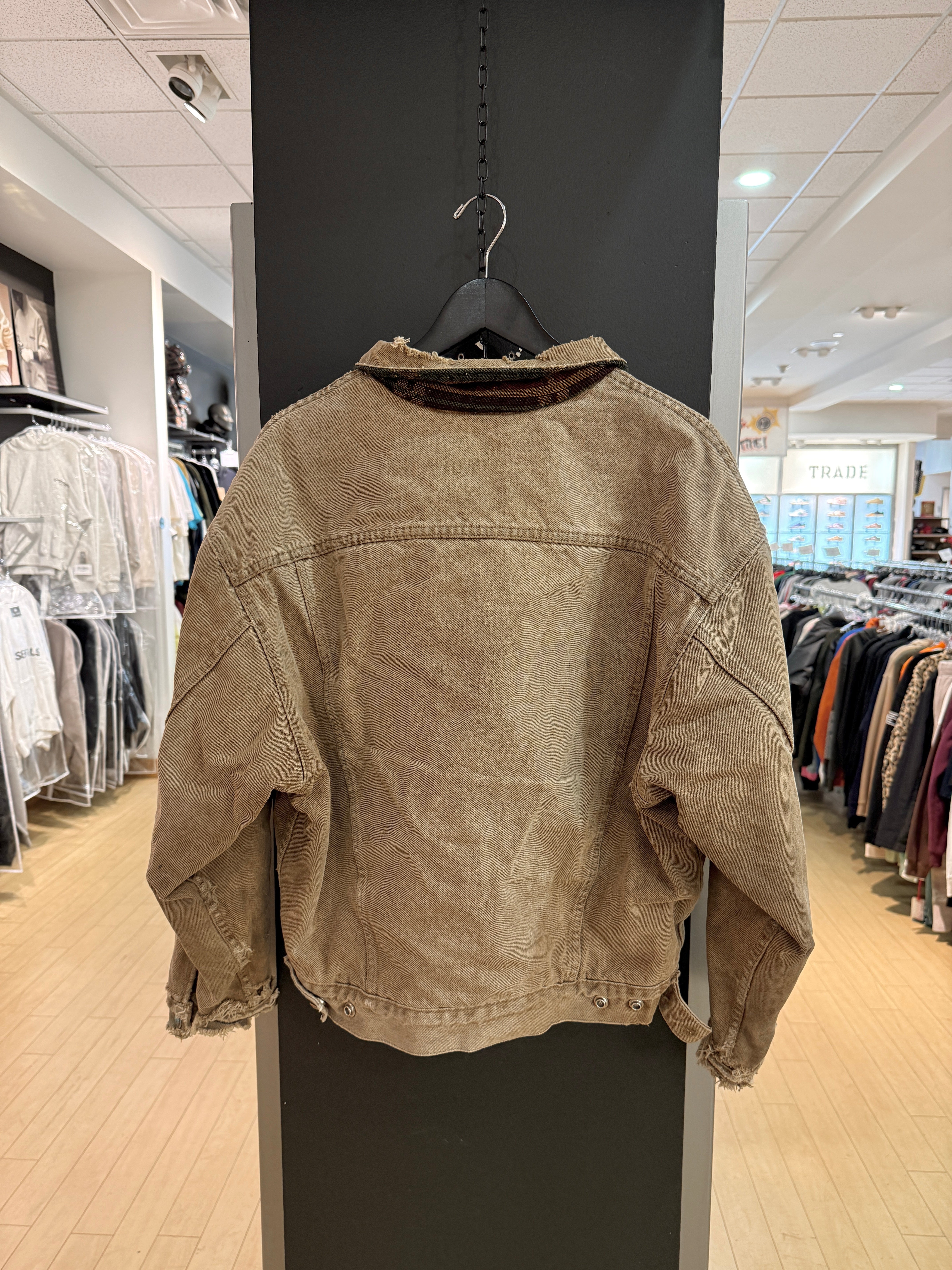 1992 Levi's Blanket Lined Tan Trucker Jacket Size M (Broken Button)