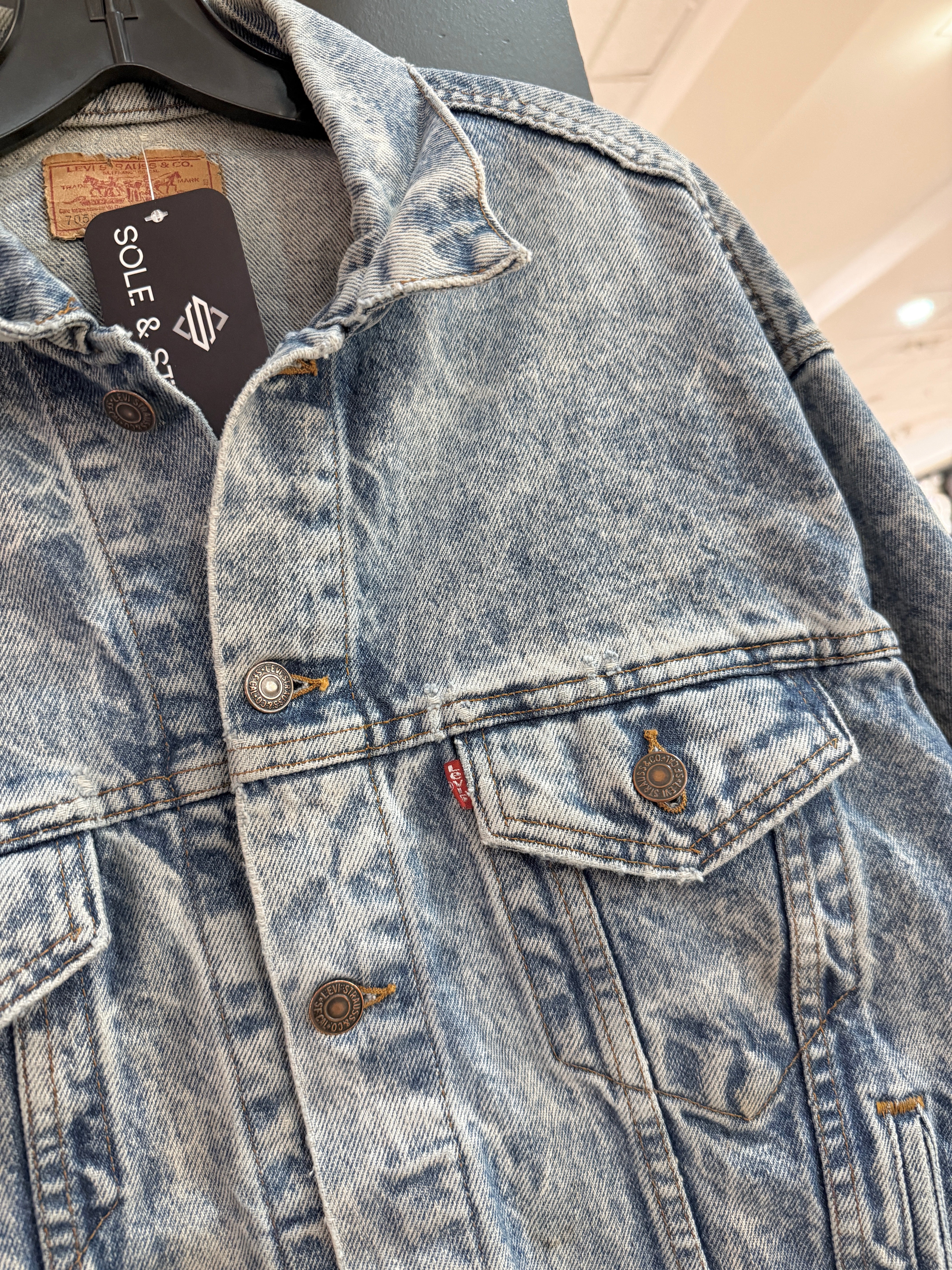 90s Levi's Type 3 Stonewash Denim Trucker Jacket Size M