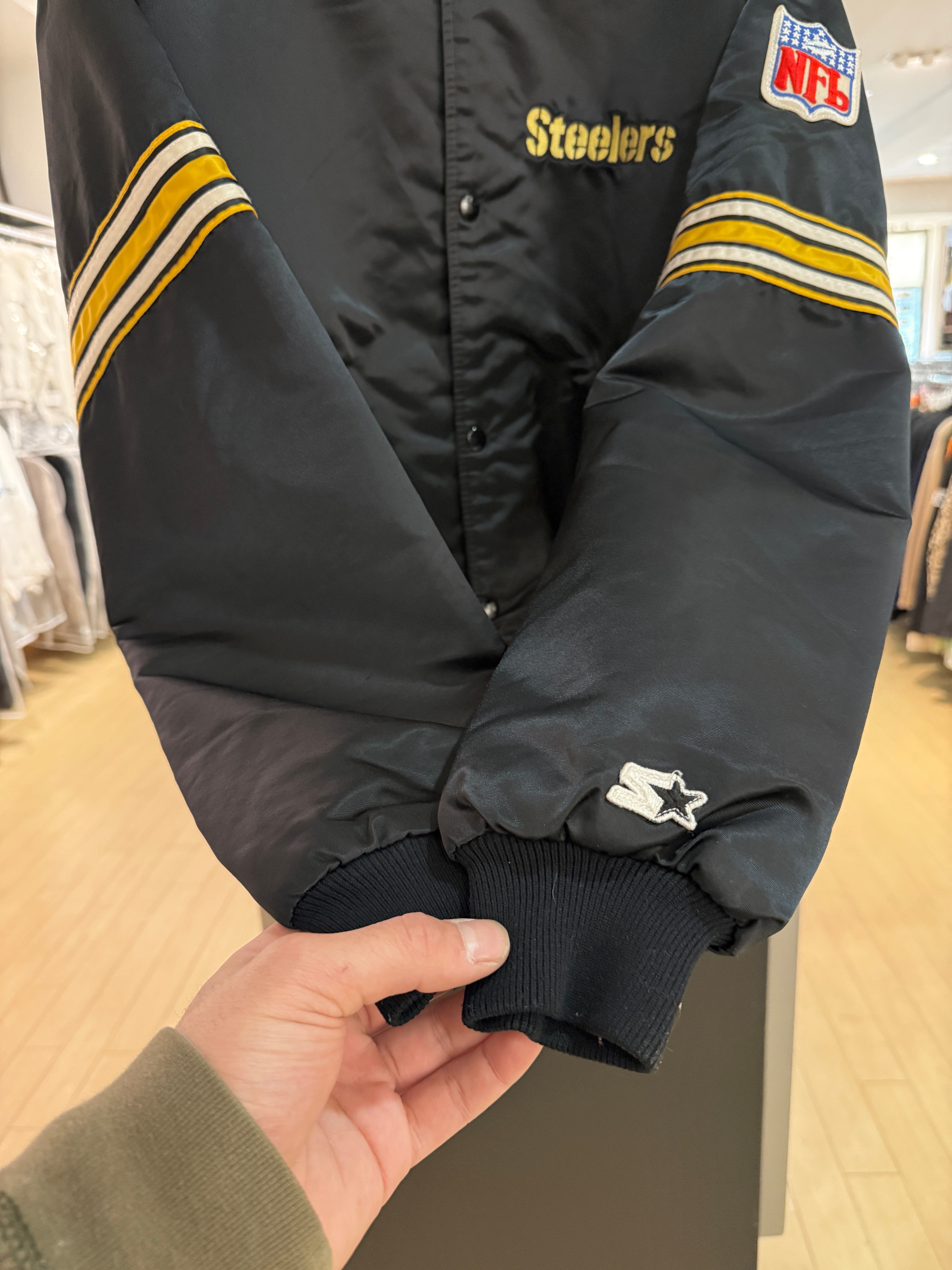 90s Starter Pro Line Steelers Satin Jacket Size L