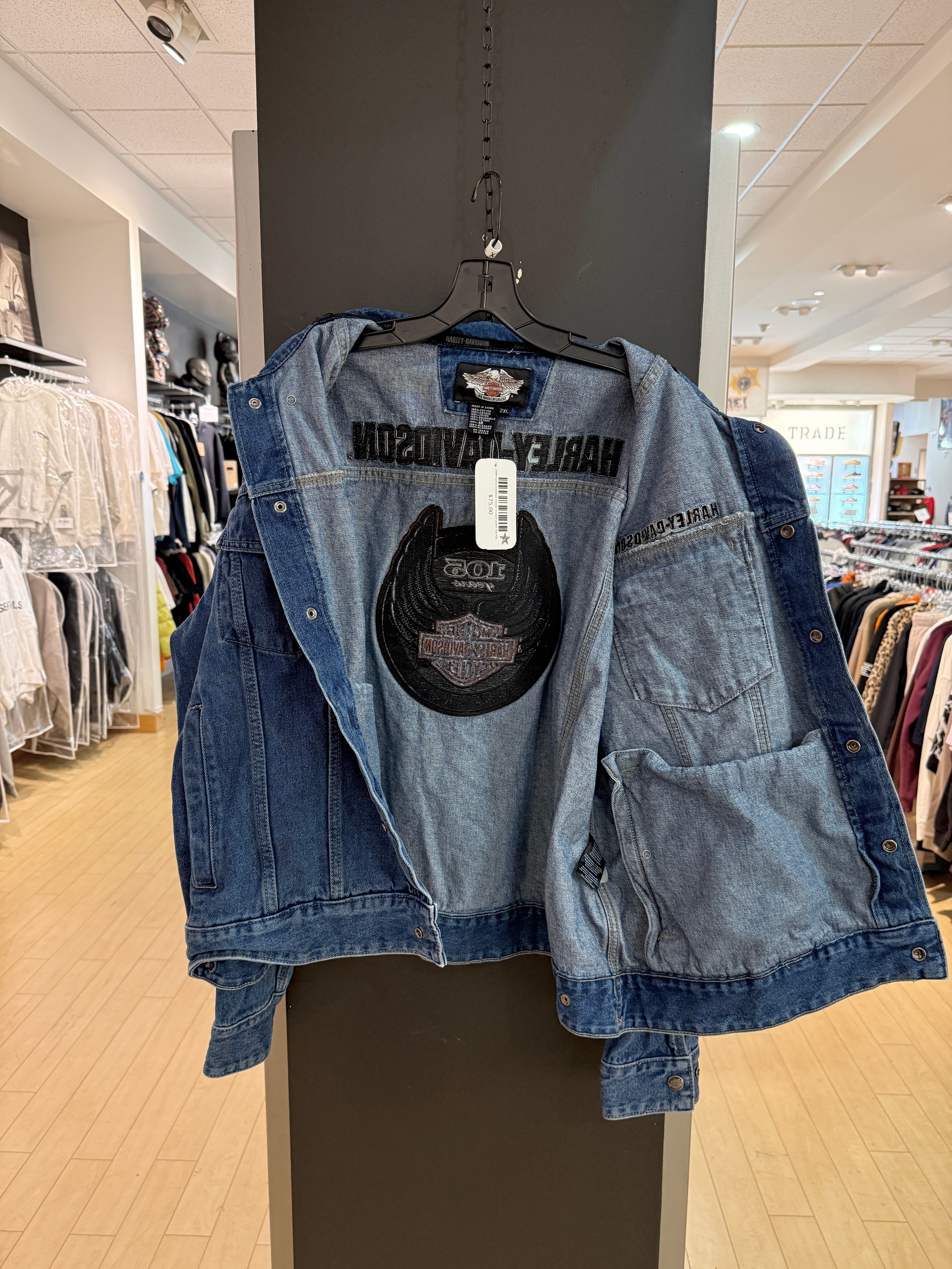 2008 Harley Davidson Denim Trucker Jacket Size XXL