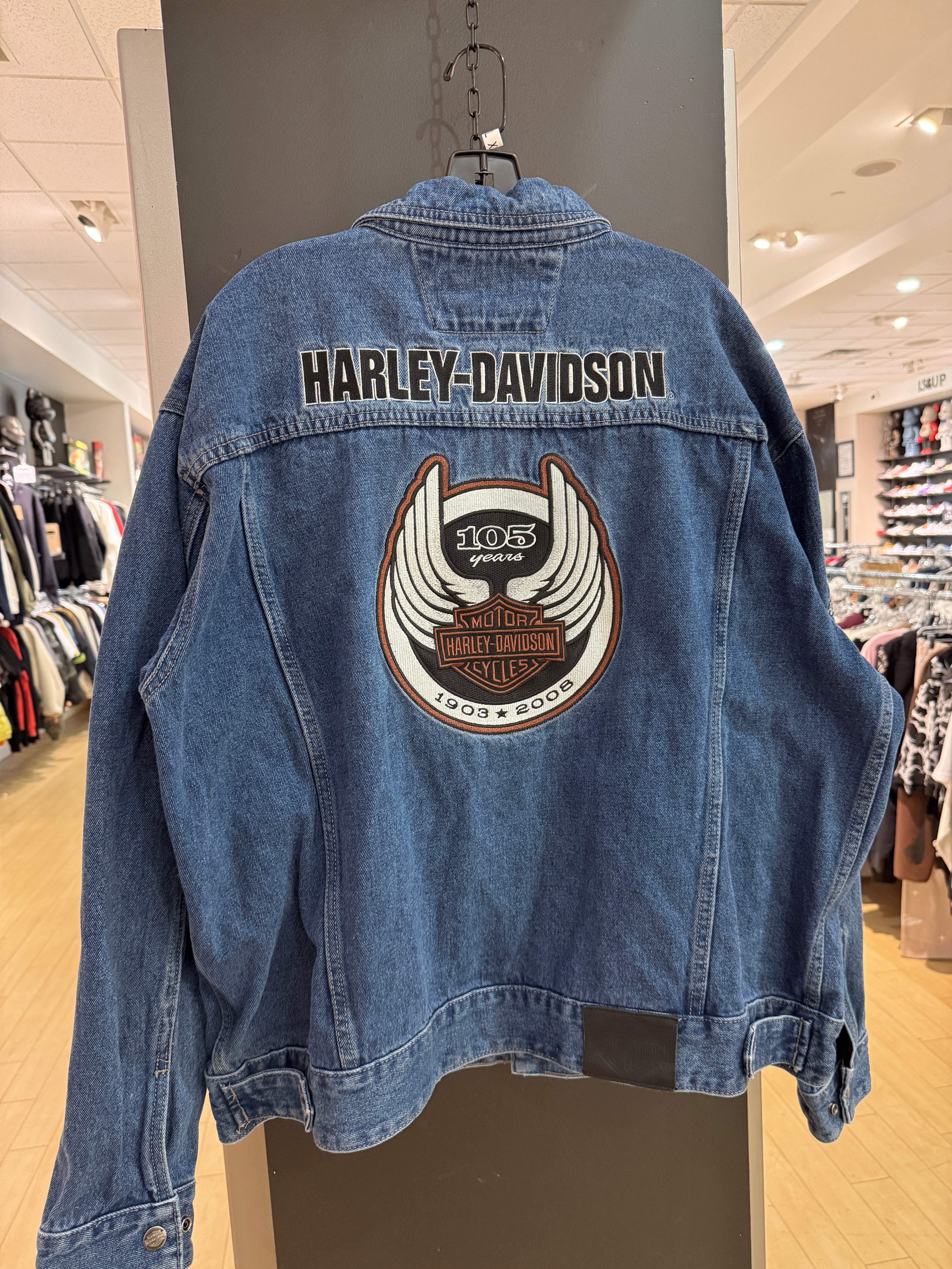 2008 Harley Davidson Denim Trucker Jacket Size XXL
