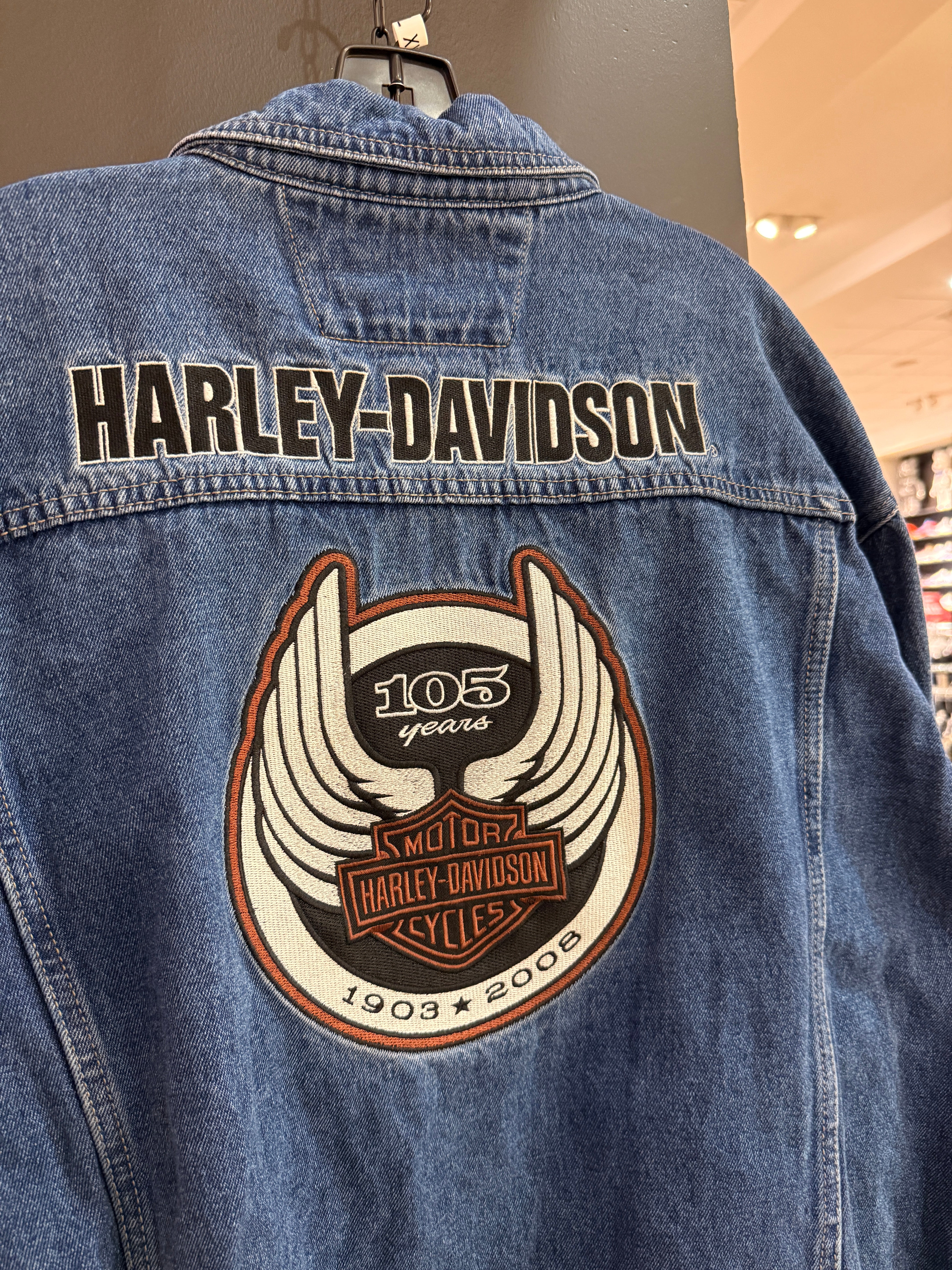 2008 Harley Davidson Denim Trucker Jacket Size XXL