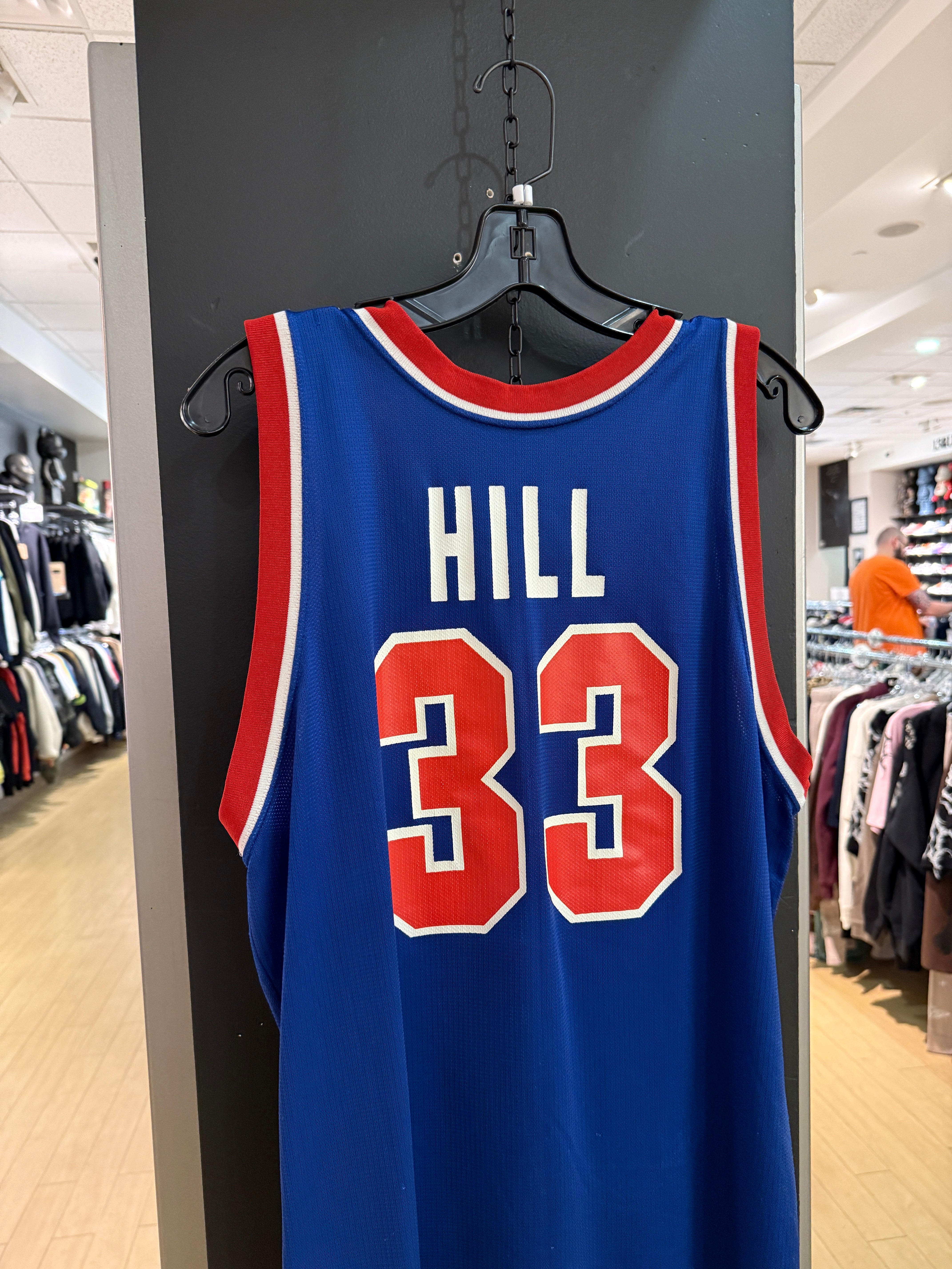 90s Grant Hill Champion Red Detroit Pistons Jersey Size L