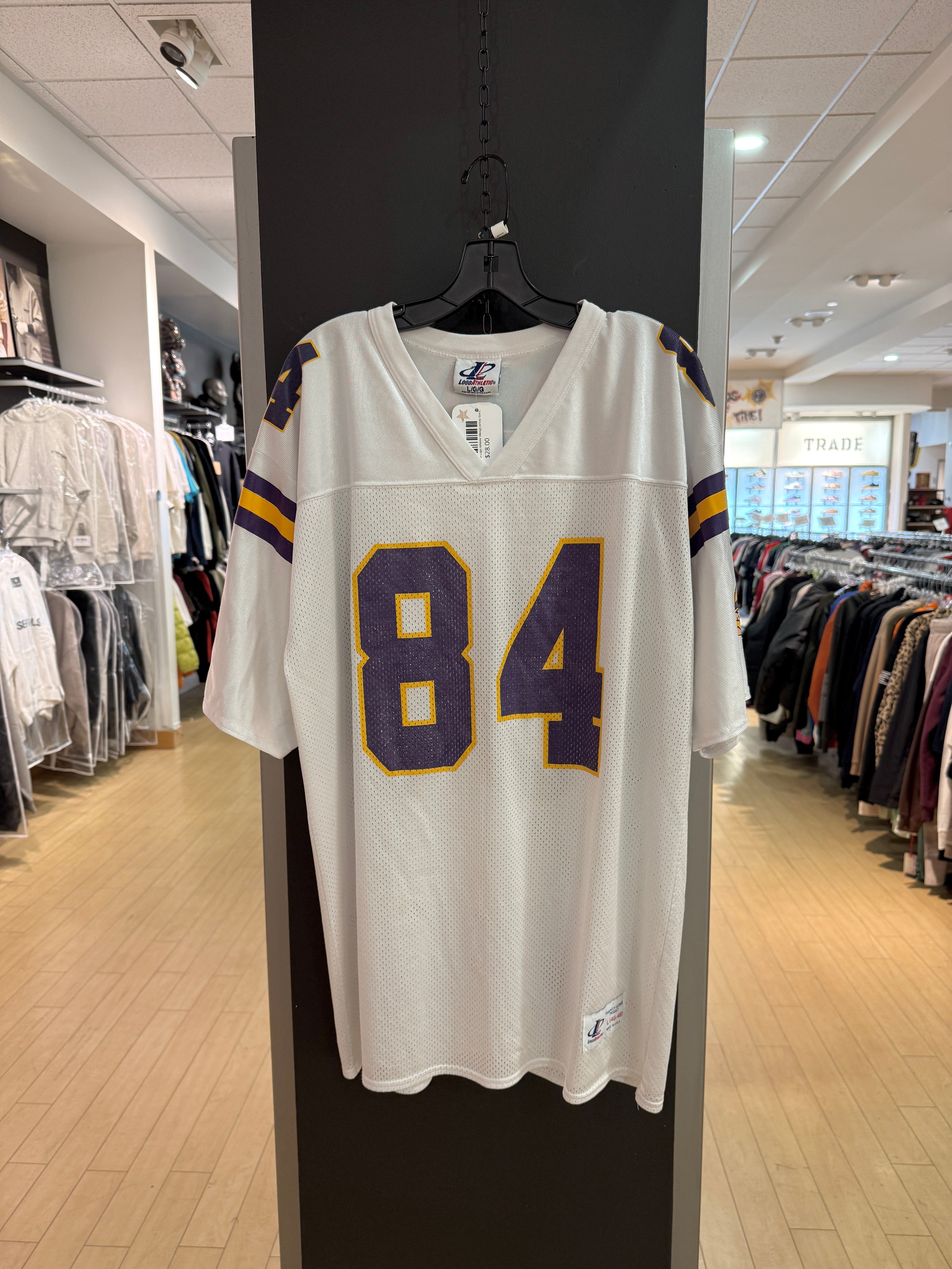 90s Randy Moss White Logo Athletic Vikings Jersey Size L