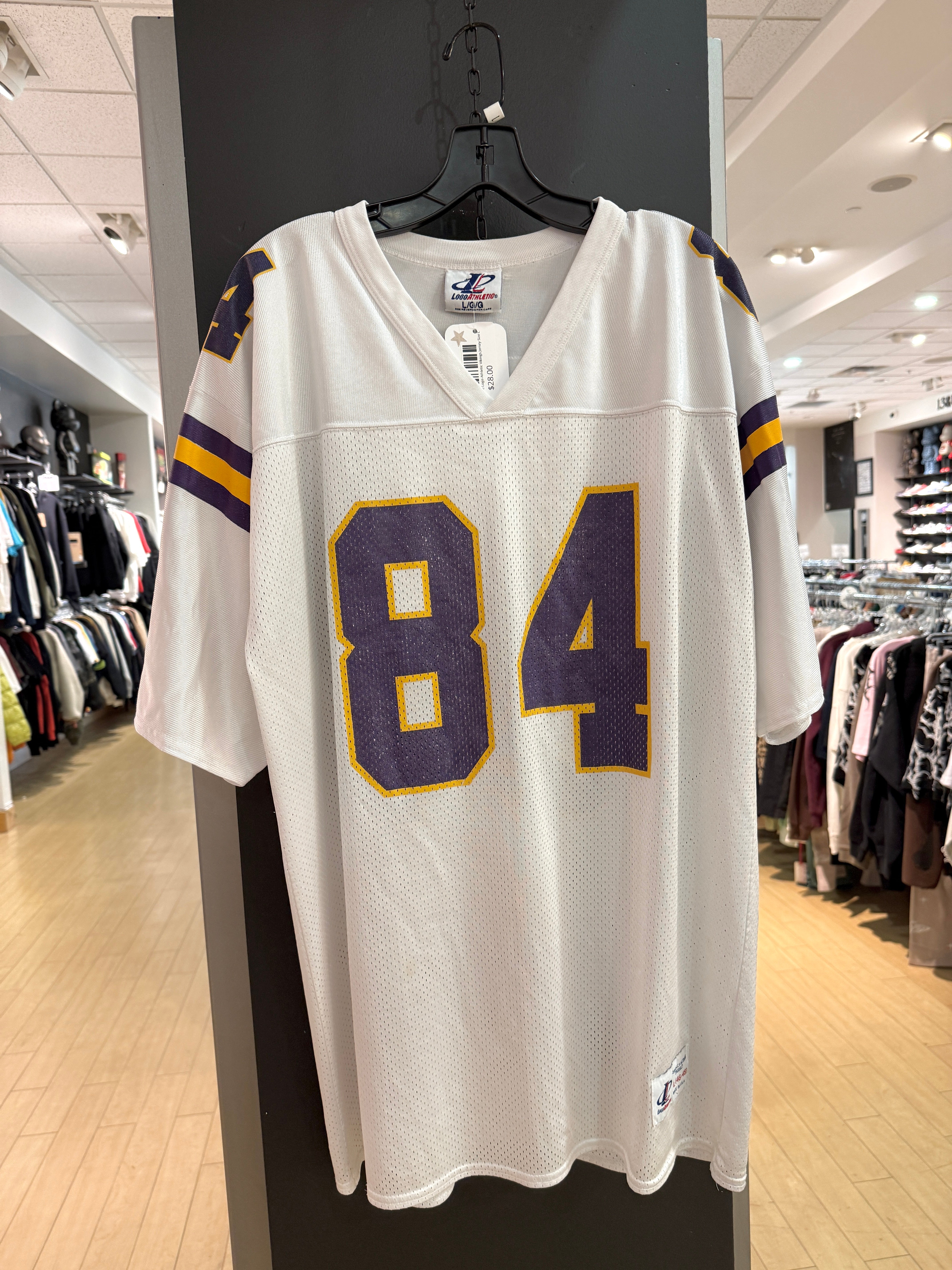 90s Randy Moss White Logo Athletic Vikings Jersey Size L