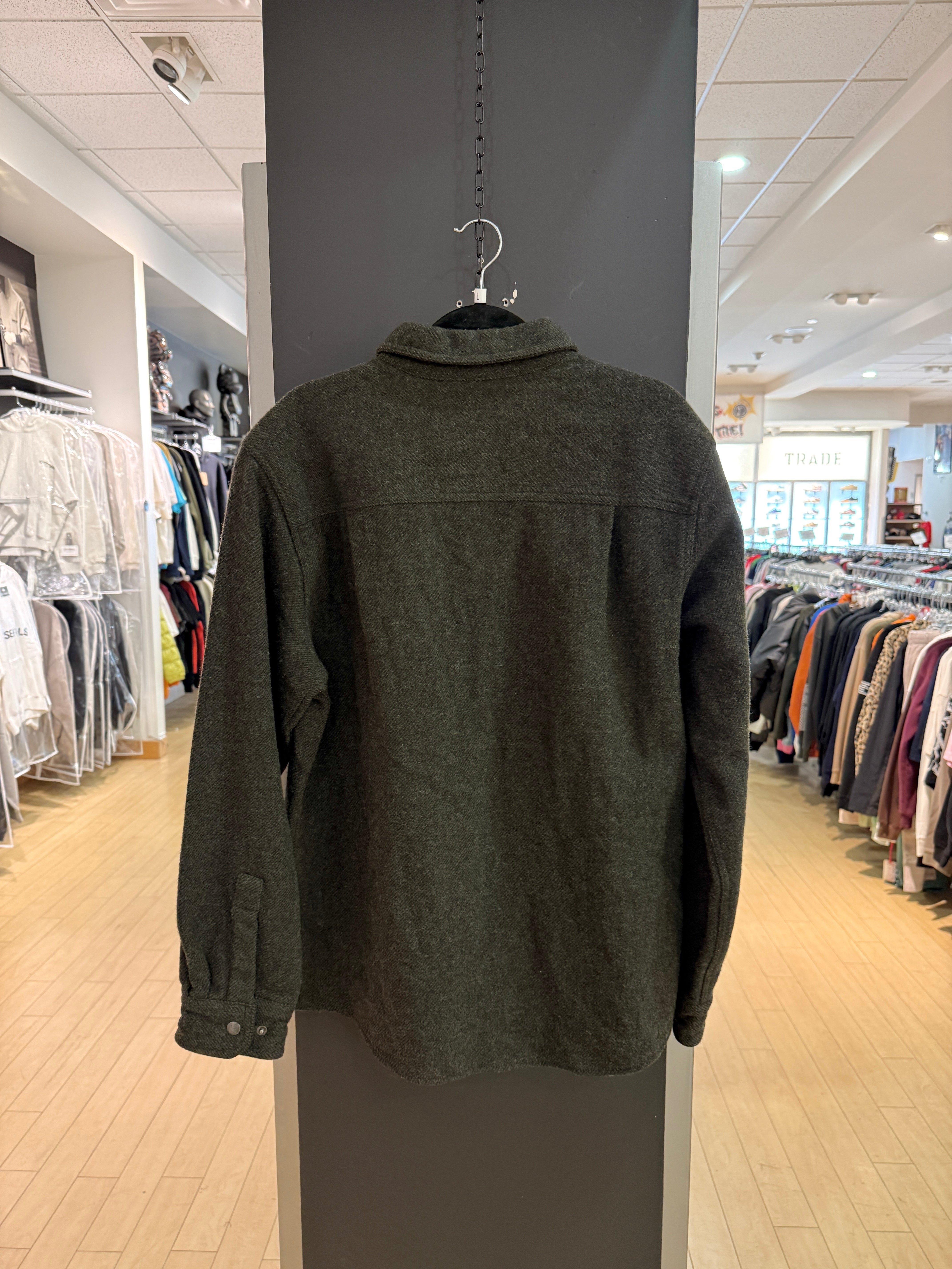 Y2K Woolrich Olive Green Wool Shacket Size L