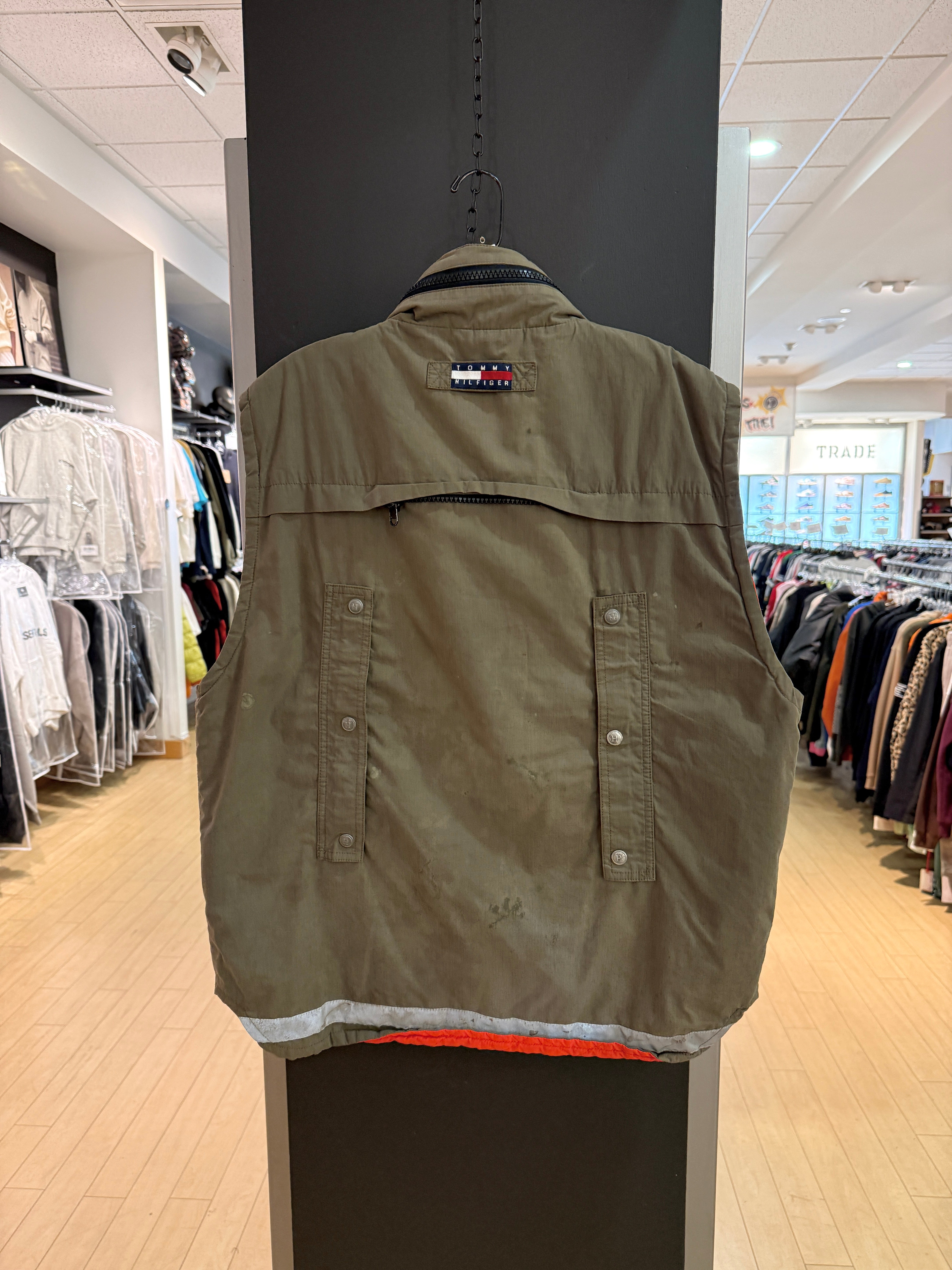 Y2K Tommy Hilfiger Surplus 042 Olive Puffer Vest Size L