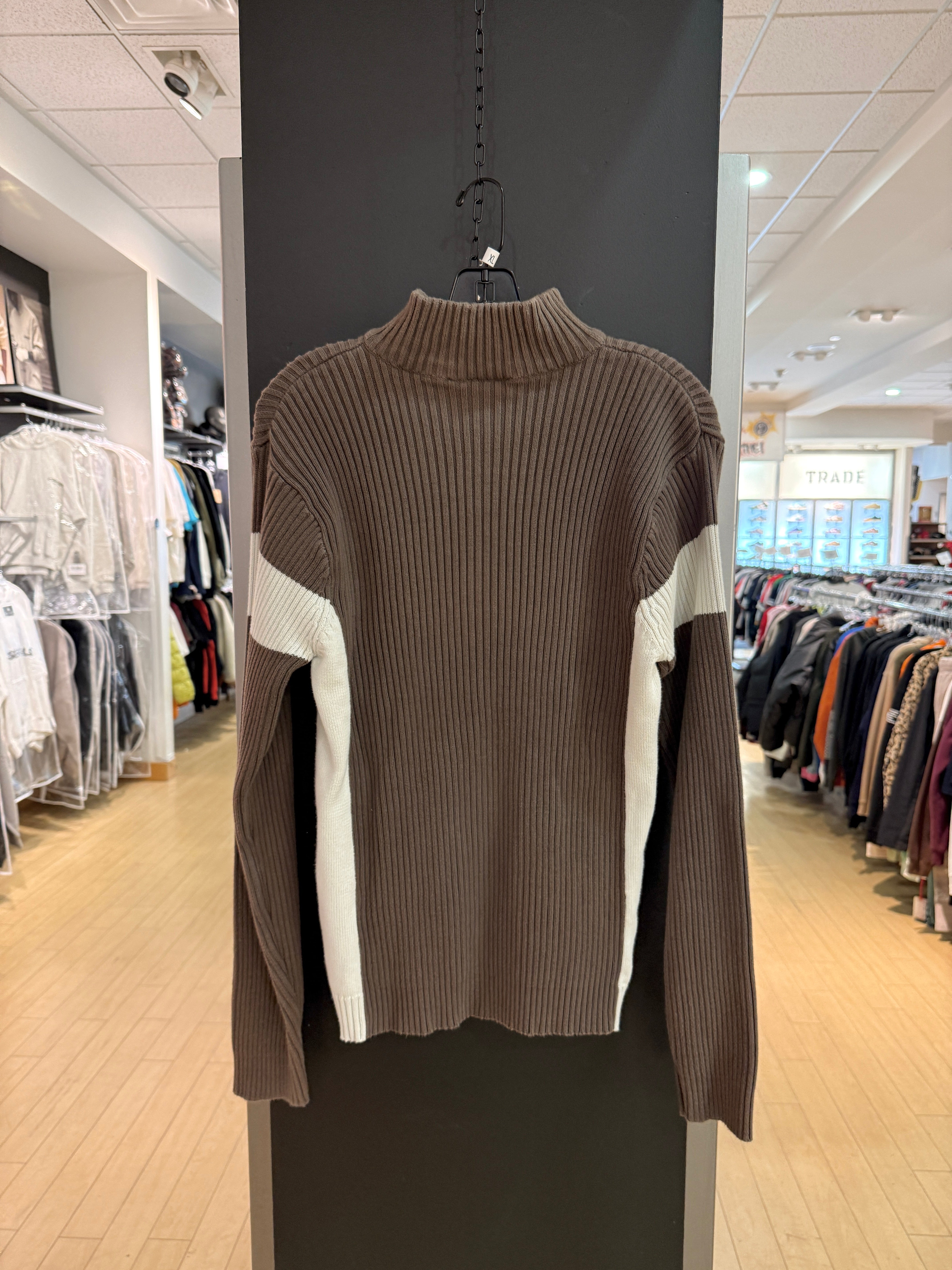 Y2K Clockhouse Brown Zip Up Sweater Size XL