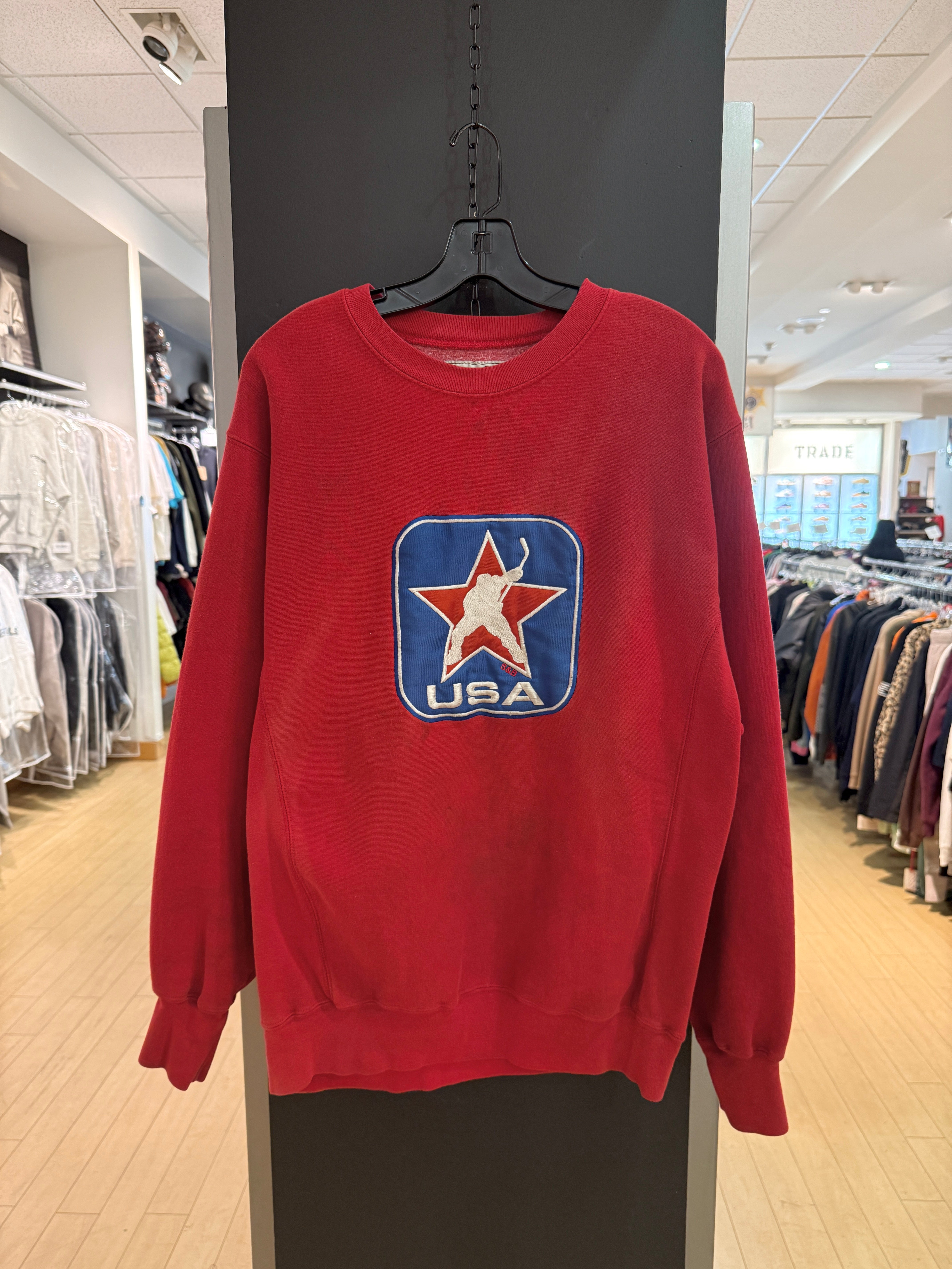 Y2K Steve & Barry's USA Hockey Crewneck Size M