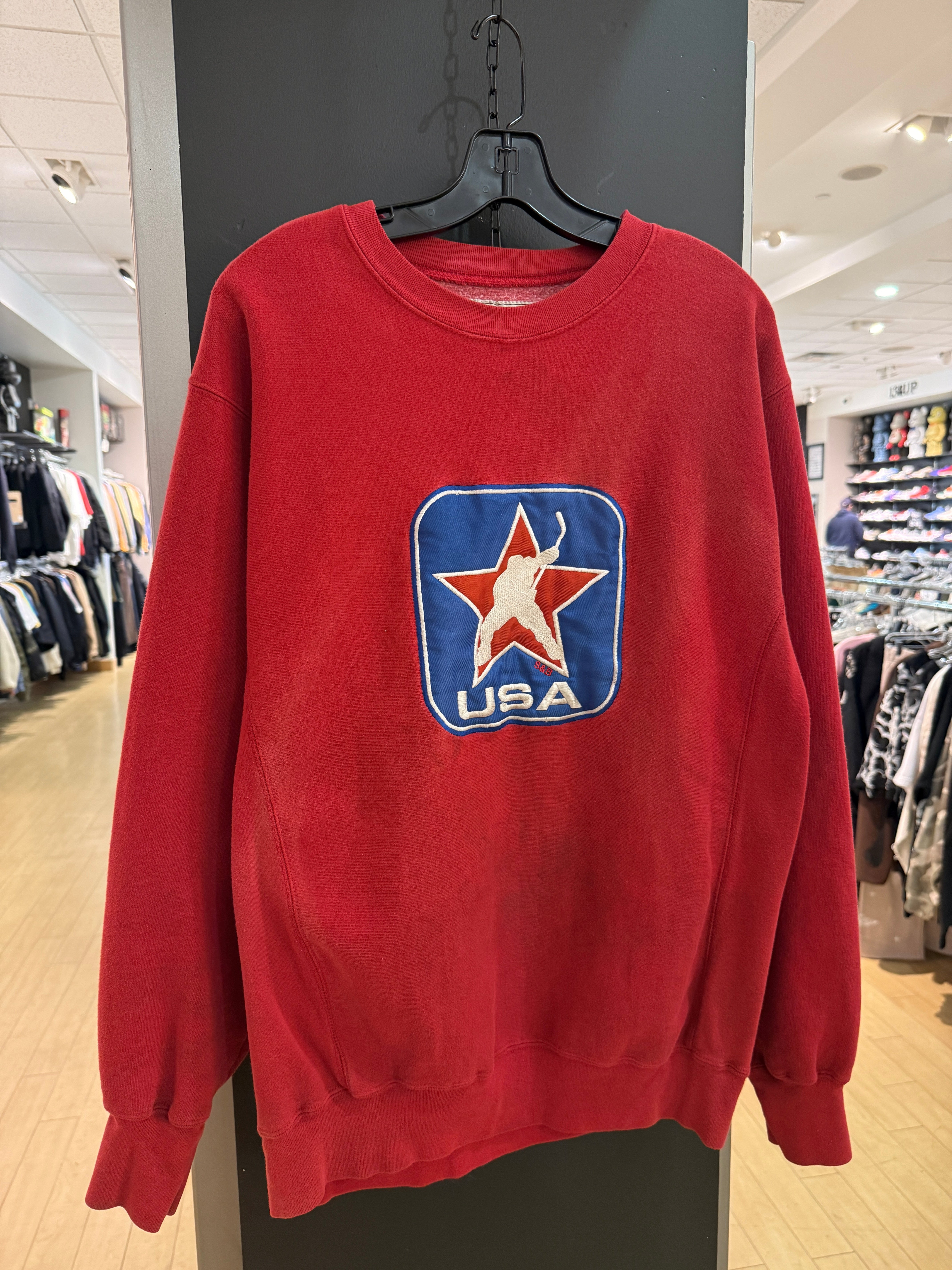 Y2K Steve & Barry's USA Hockey Crewneck Size M
