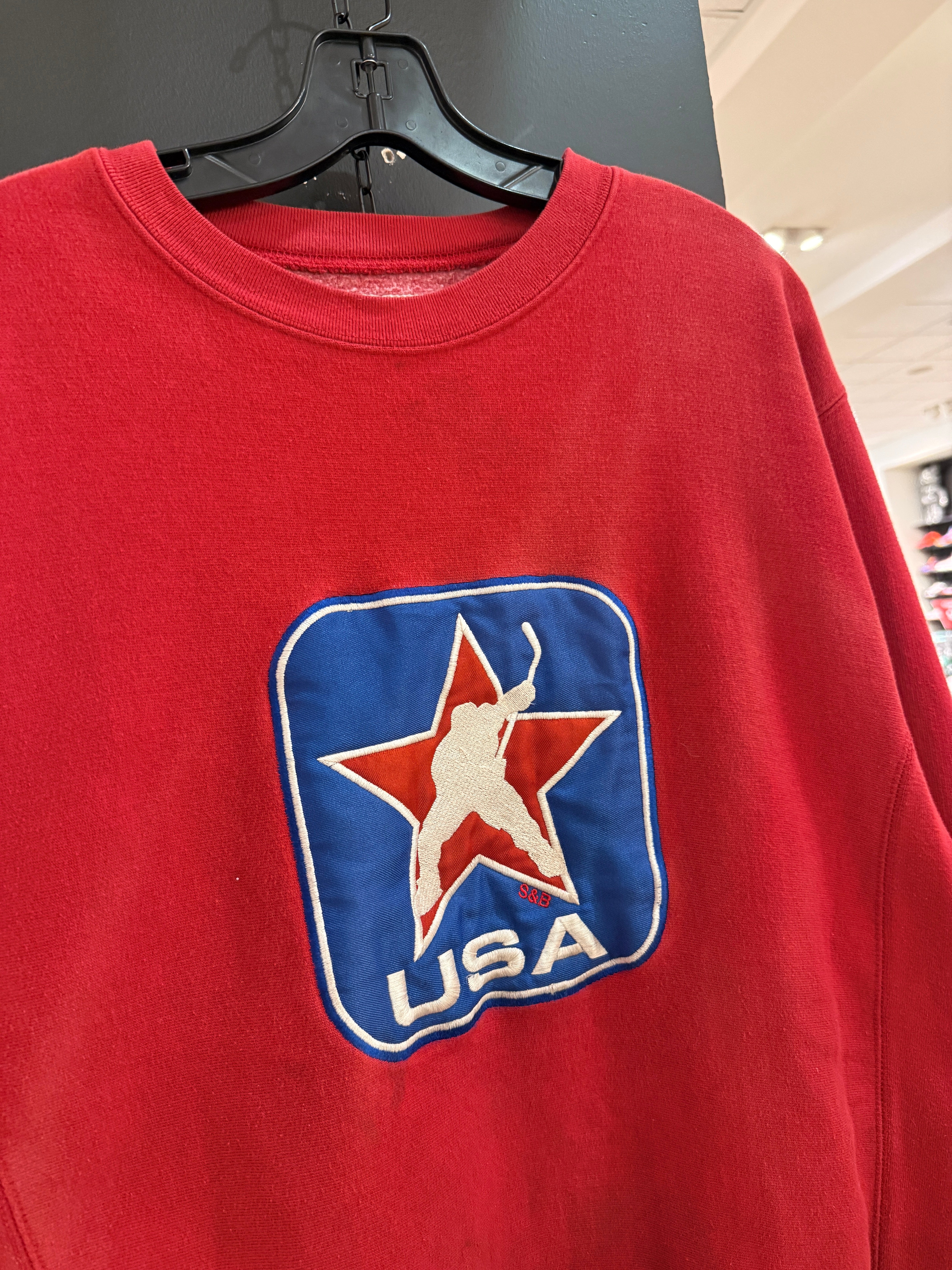 Y2K Steve & Barry's USA Hockey Crewneck Size M