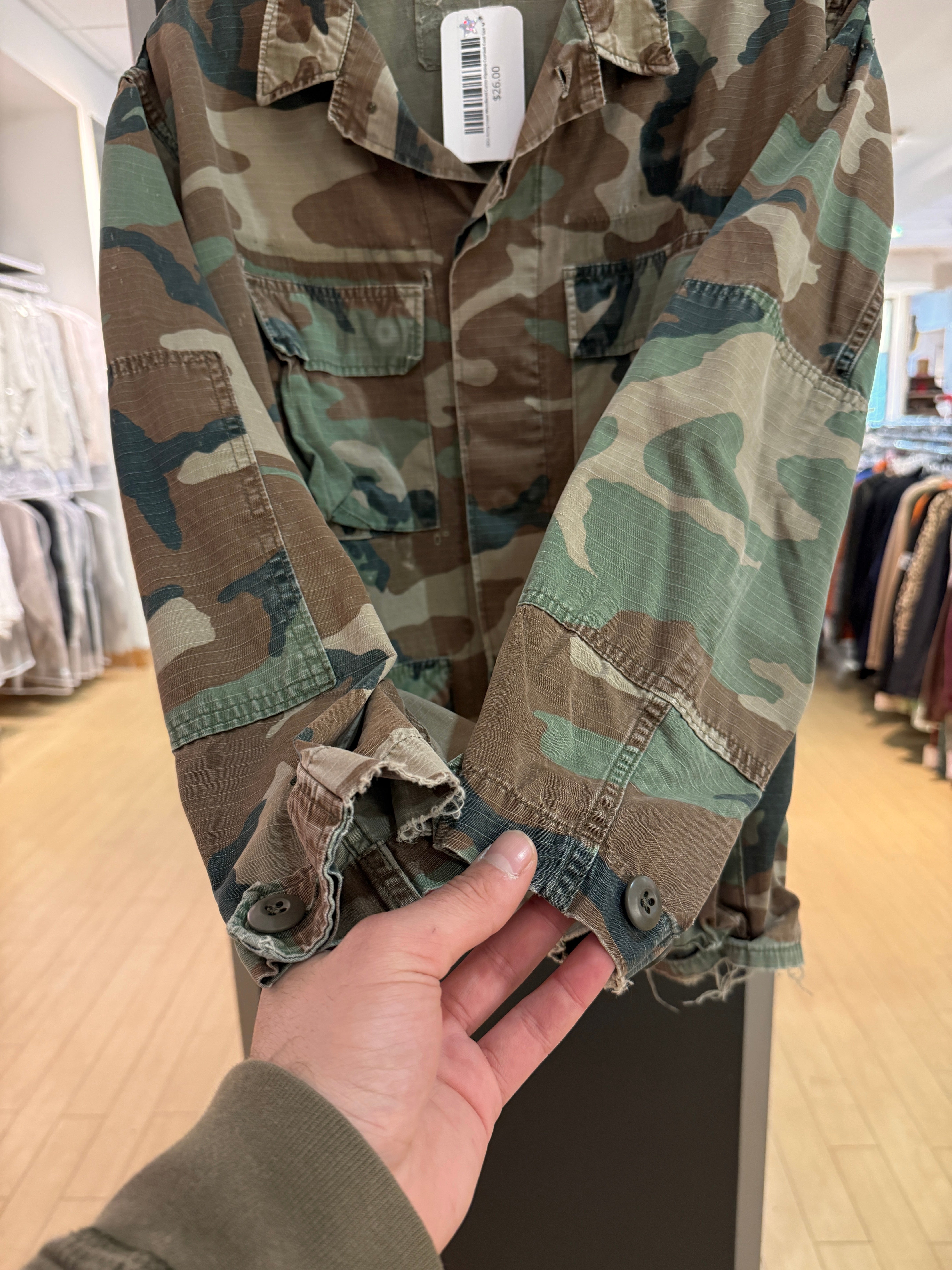 BDU Army Issue Woodland Camo Ripstop Combat Coat Size M