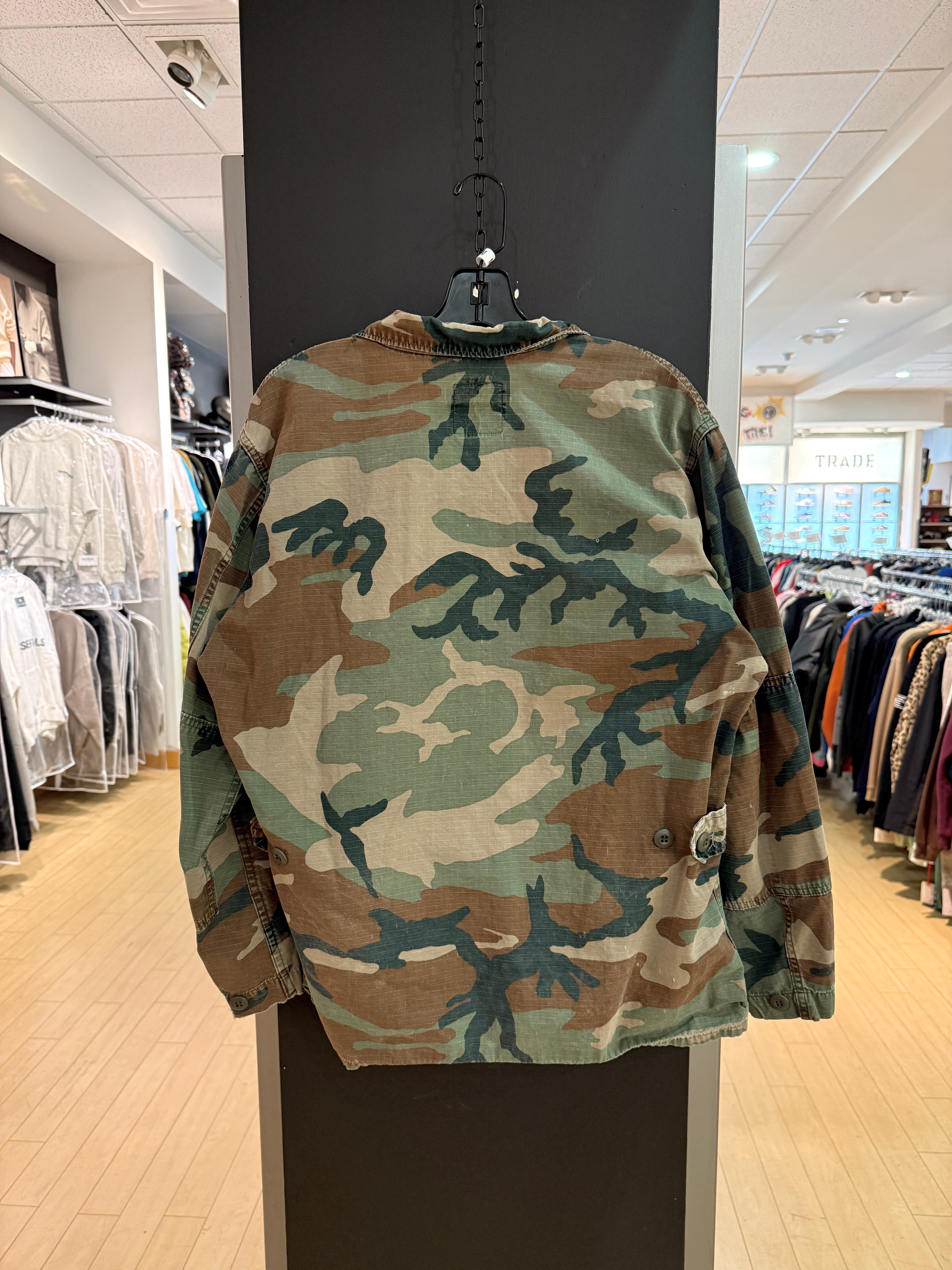 BDU Army Issue Woodland Camo Ripstop Combat Coat Size M
