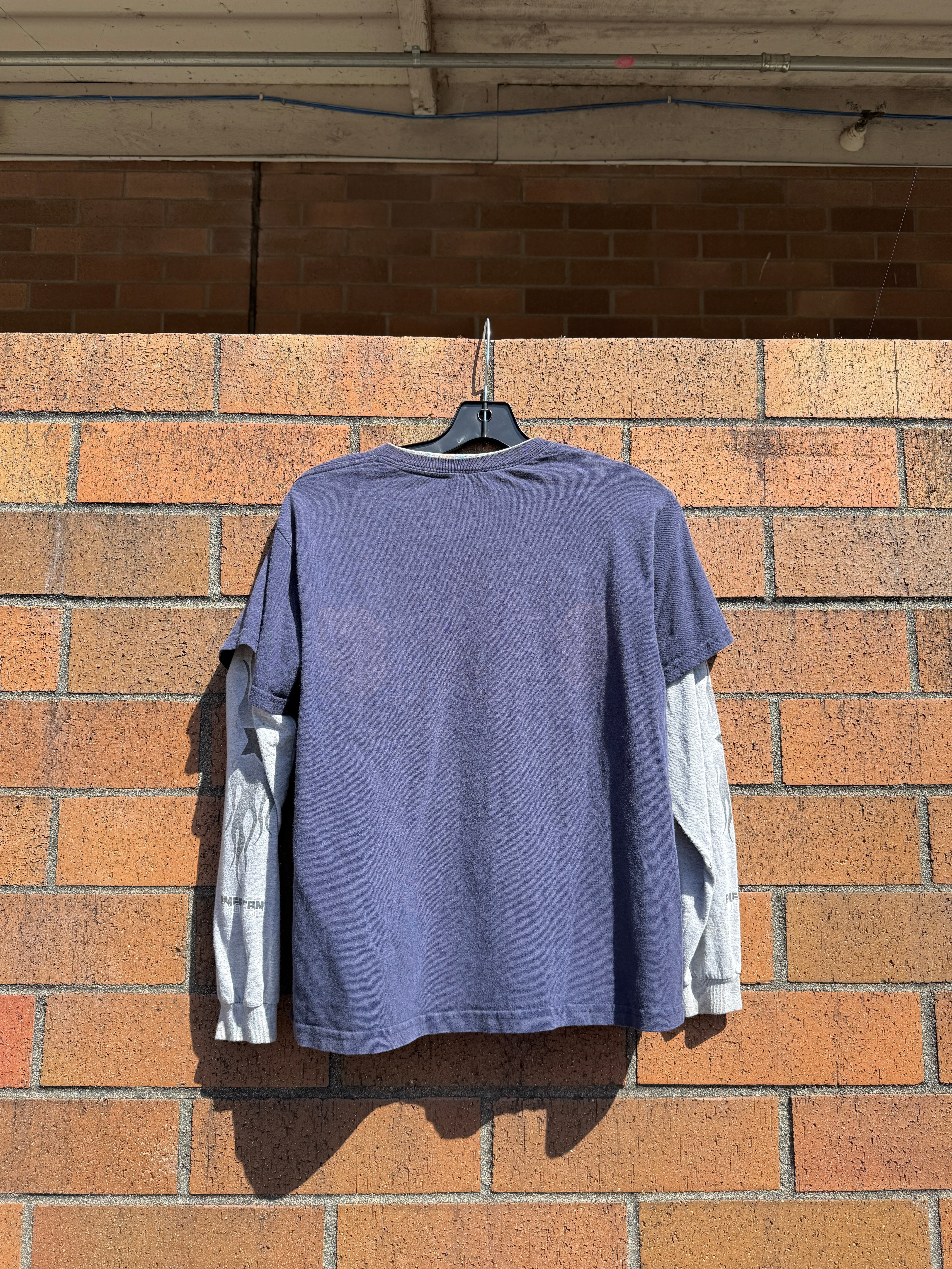 Y2K American Chopper Jet Bike Layered Tee Size XS