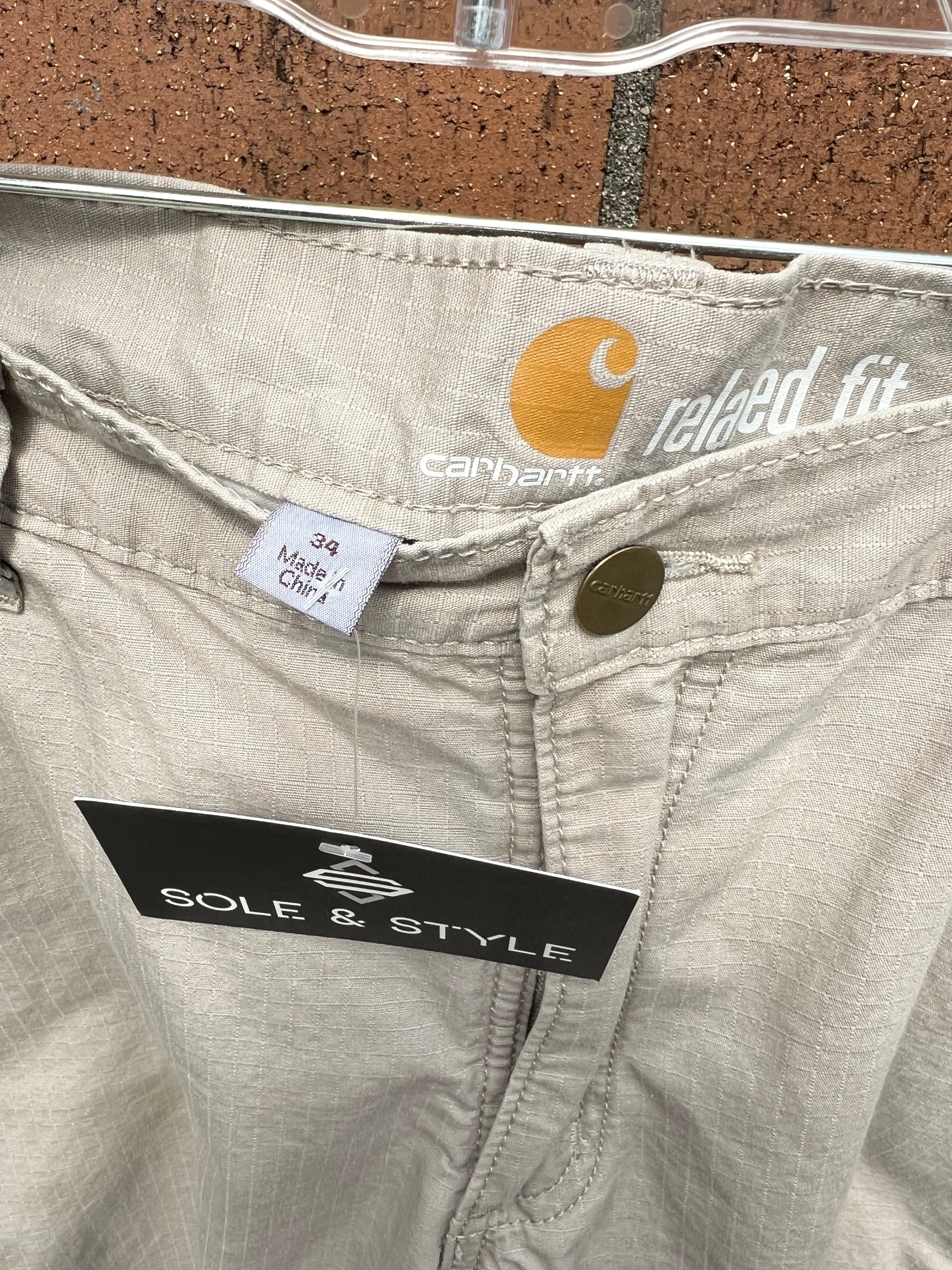 Carhartt Beige Relaxed Fit Ripstop Shorts 34