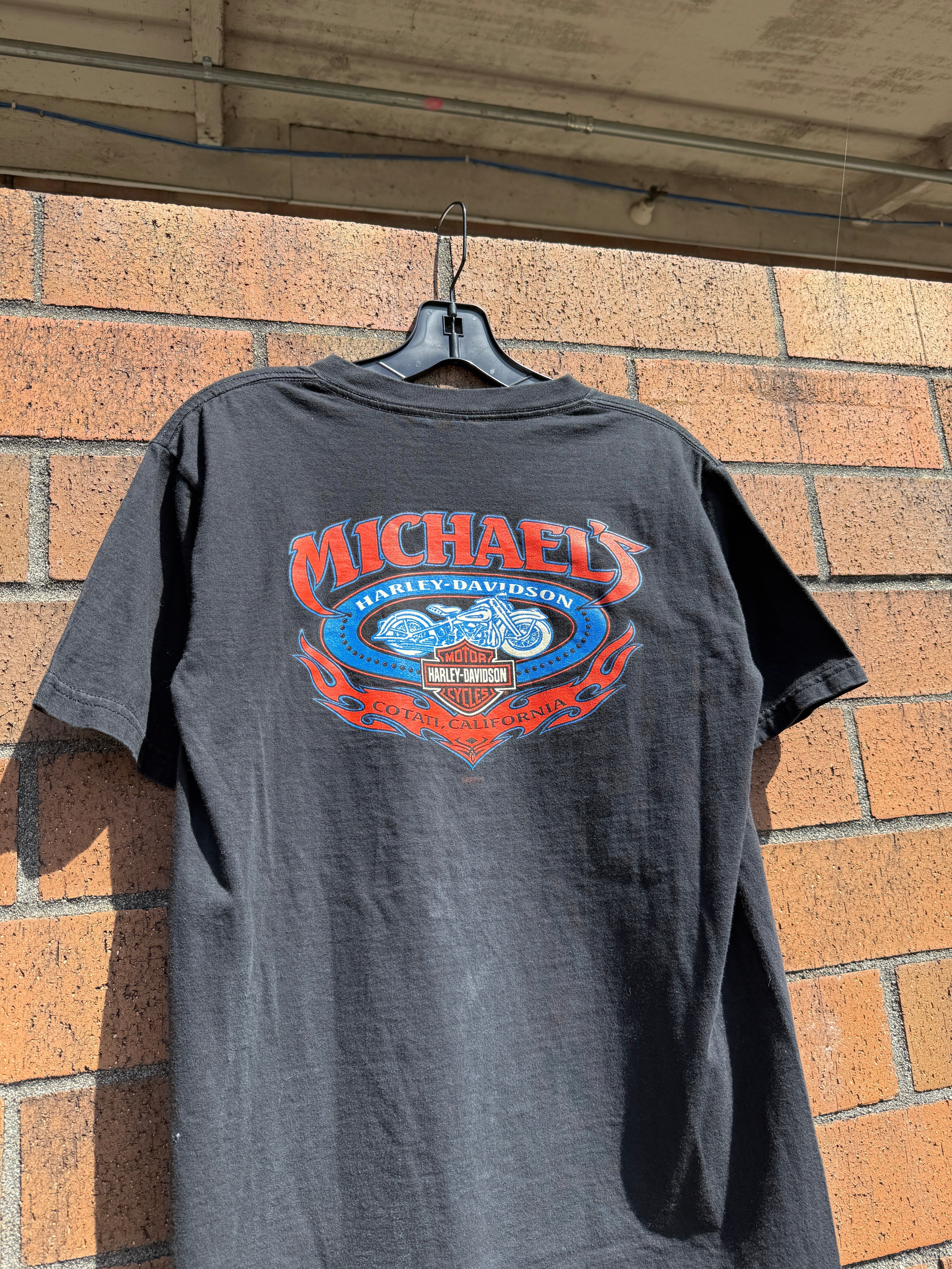 2002 Harley Davidson Michaels CA Tee Sz M