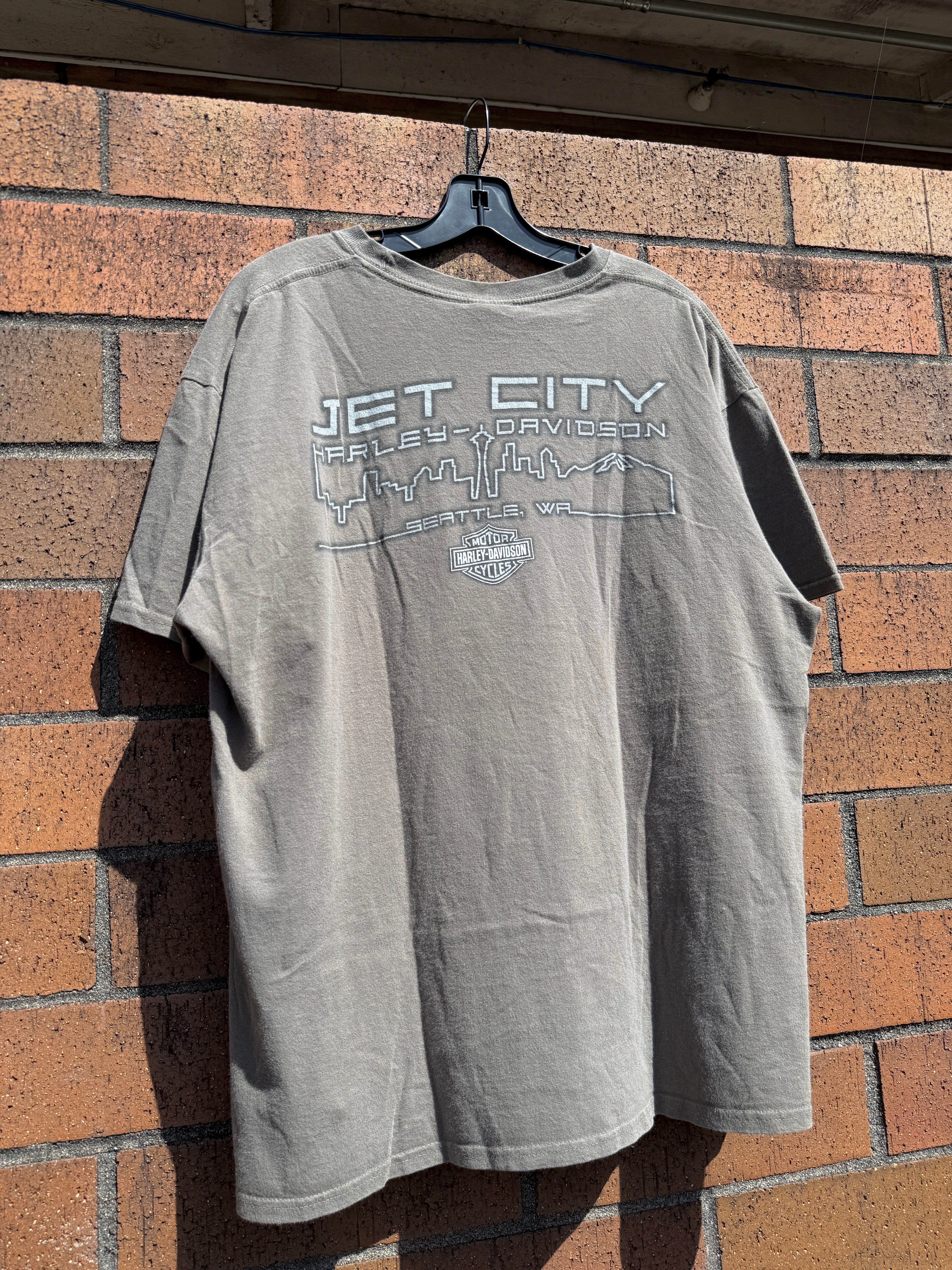2010 Harley Davidson Jet City Seattle Pocket Tee Size XL