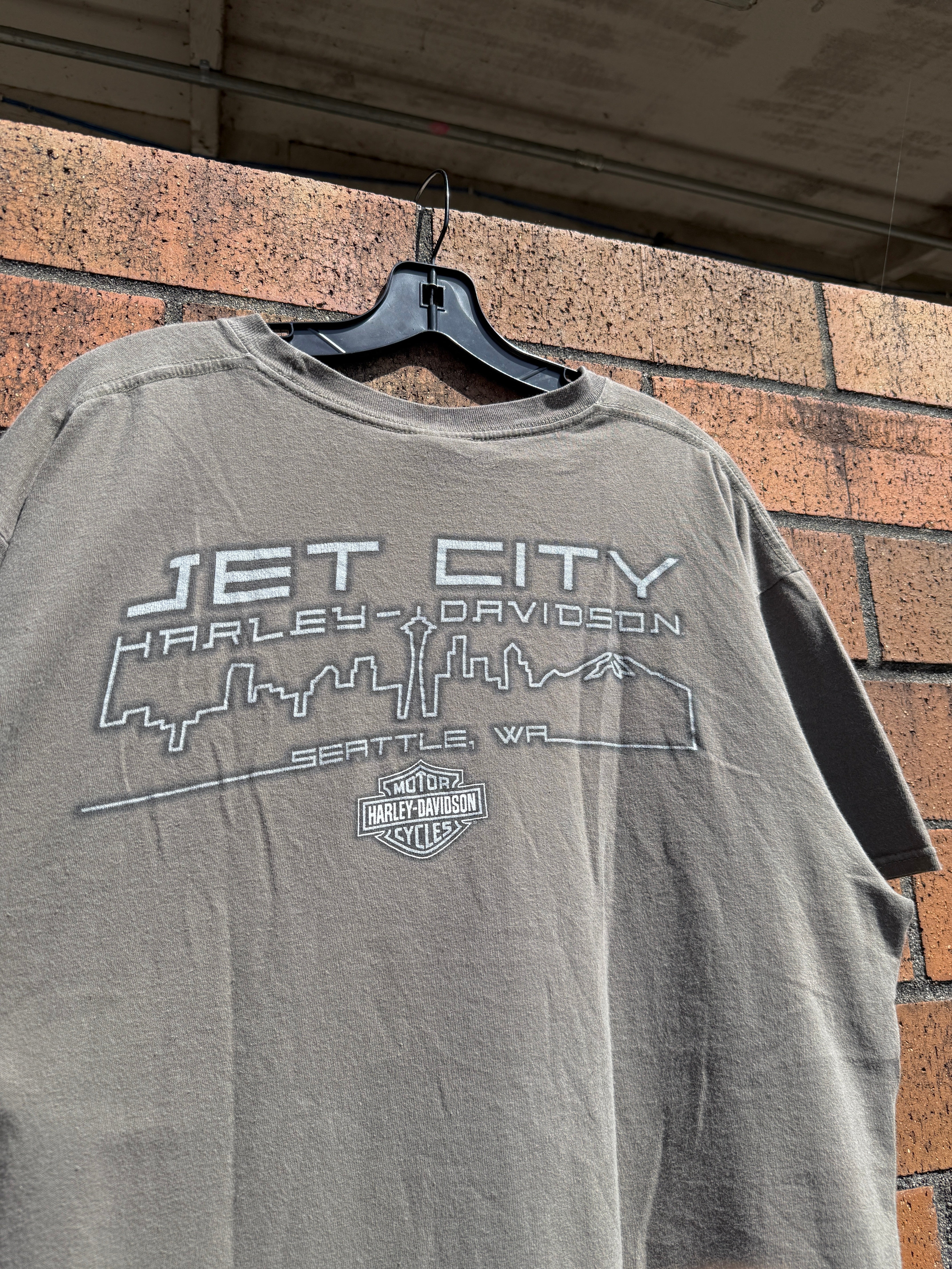 2010 Harley Davidson Jet City Seattle Pocket Tee Size XL