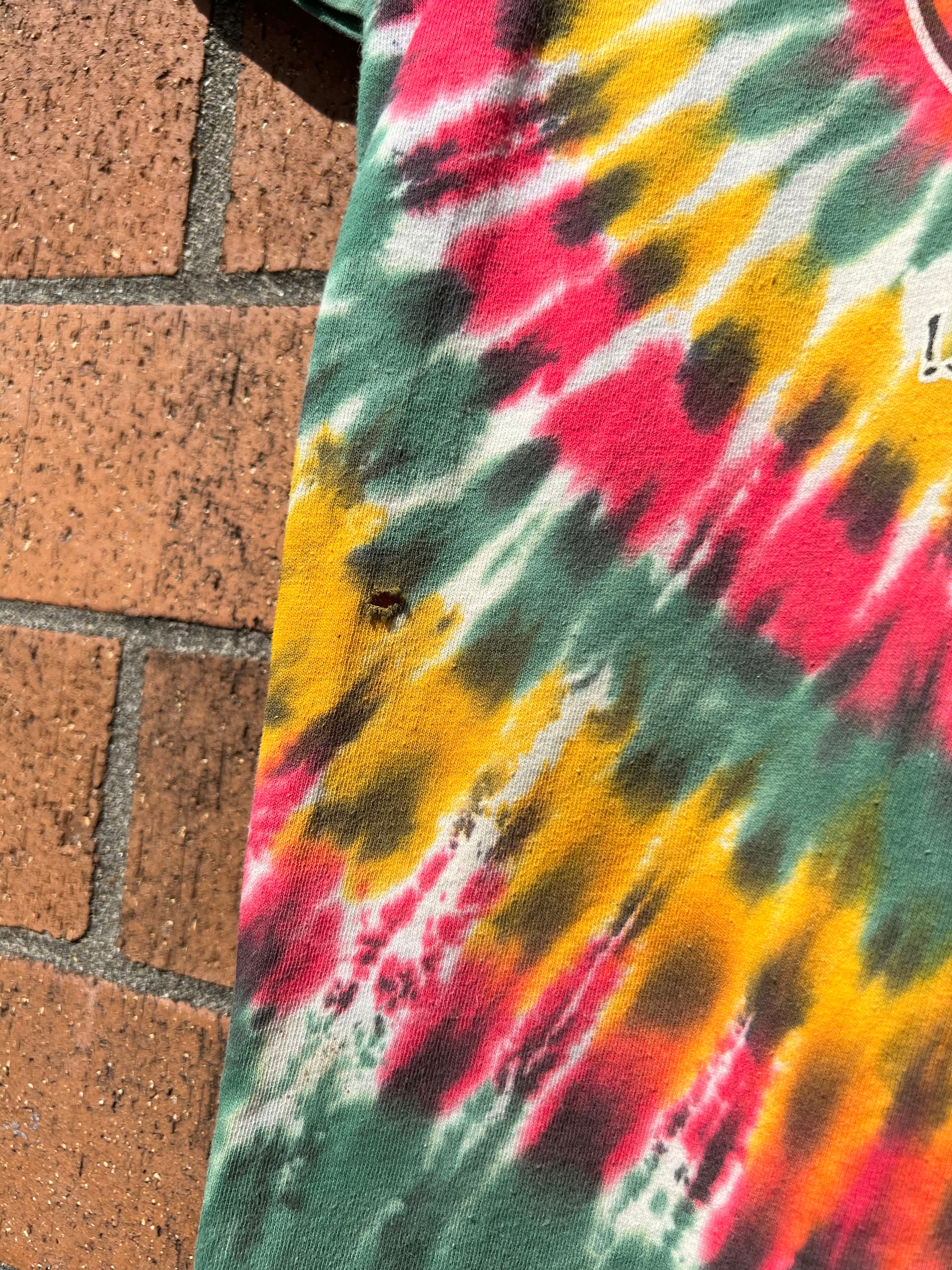 90s Grateful Dead Liquid Blue Lithuania Tie Dye Tee (Cut Neck) M