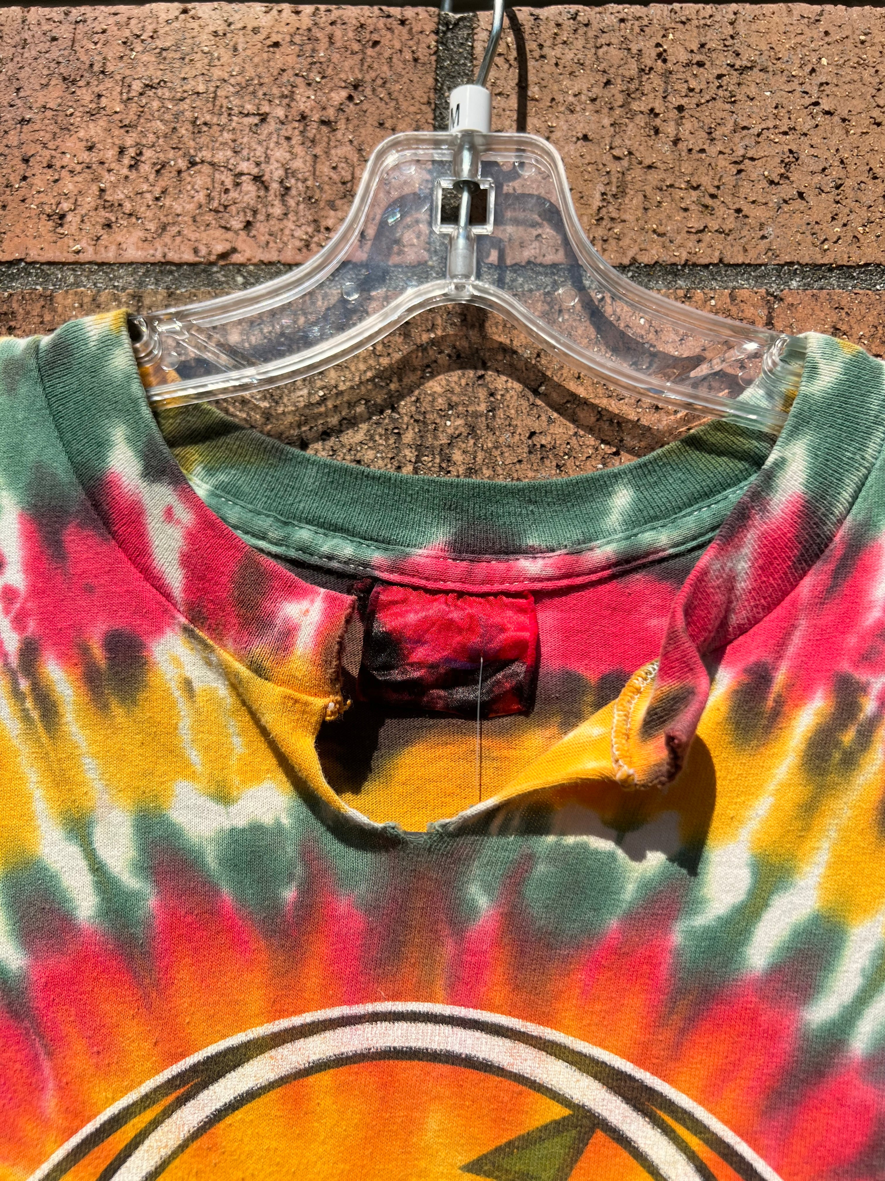 90s Grateful Dead Liquid Blue Lithuania Tie Dye Tee (Cut Neck) M