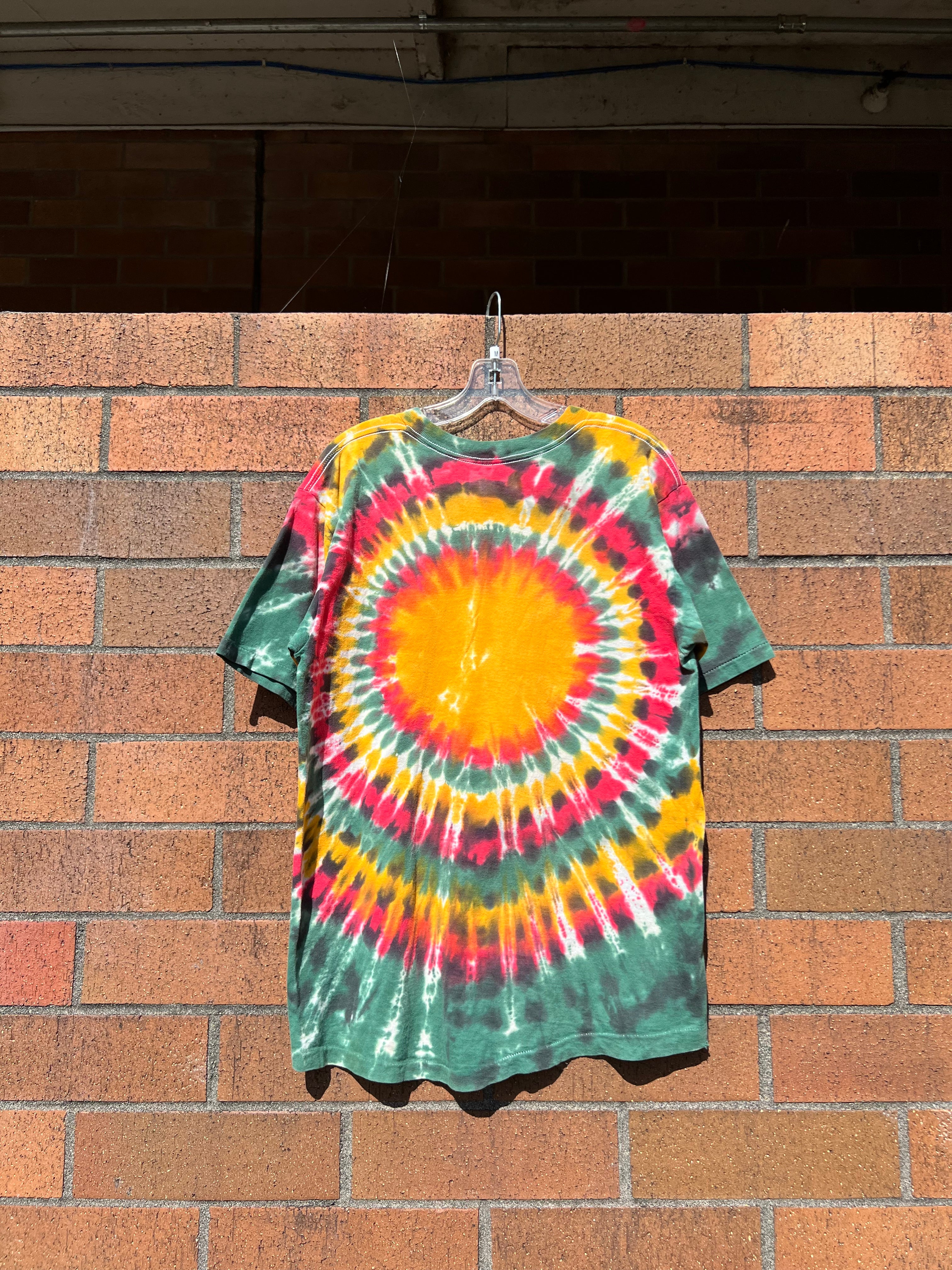 90s Grateful Dead Liquid Blue Lithuania Tie Dye Tee (Cut Neck) M