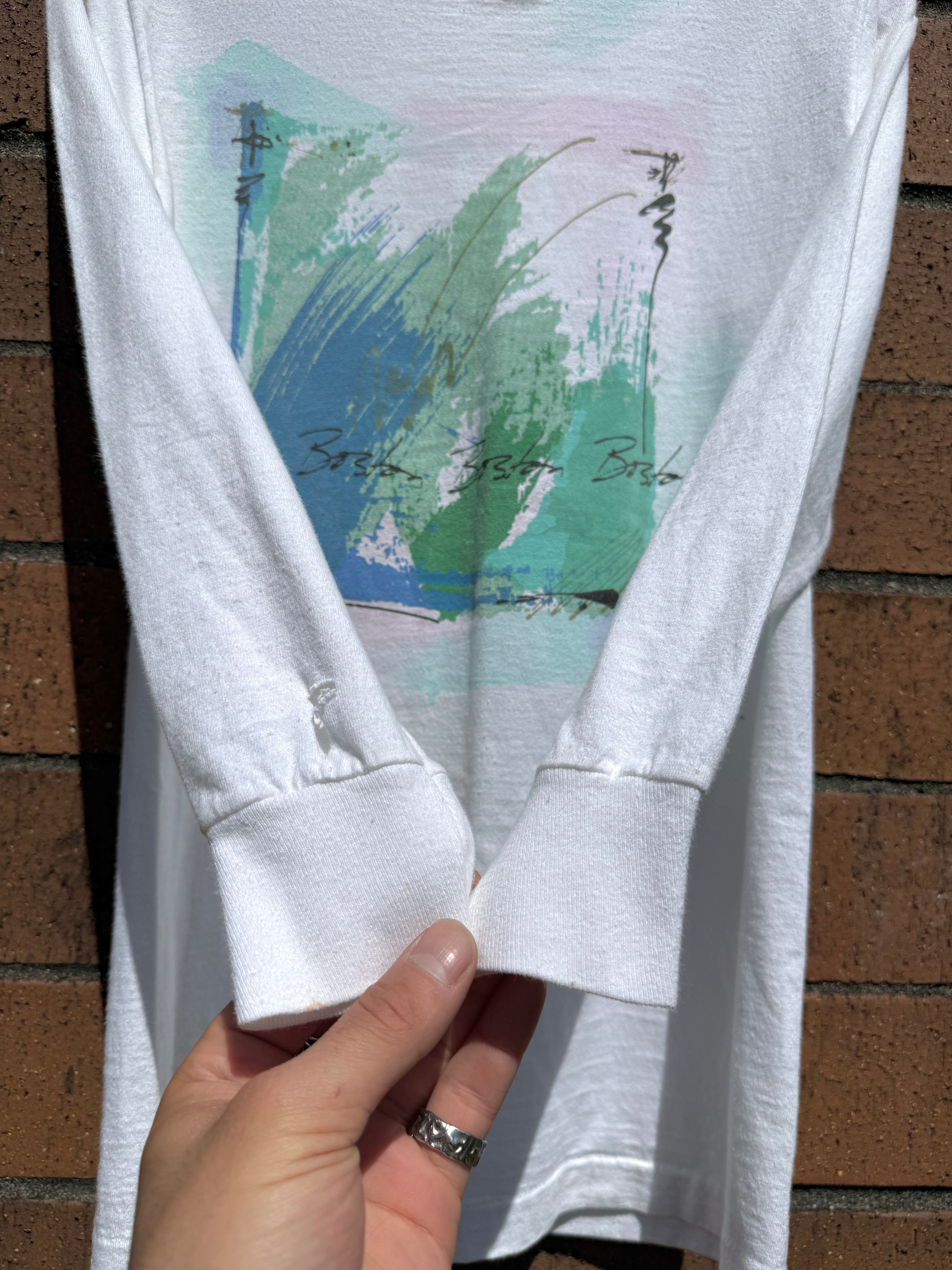90s Boston Long Sleeve Art Tee Sz Small