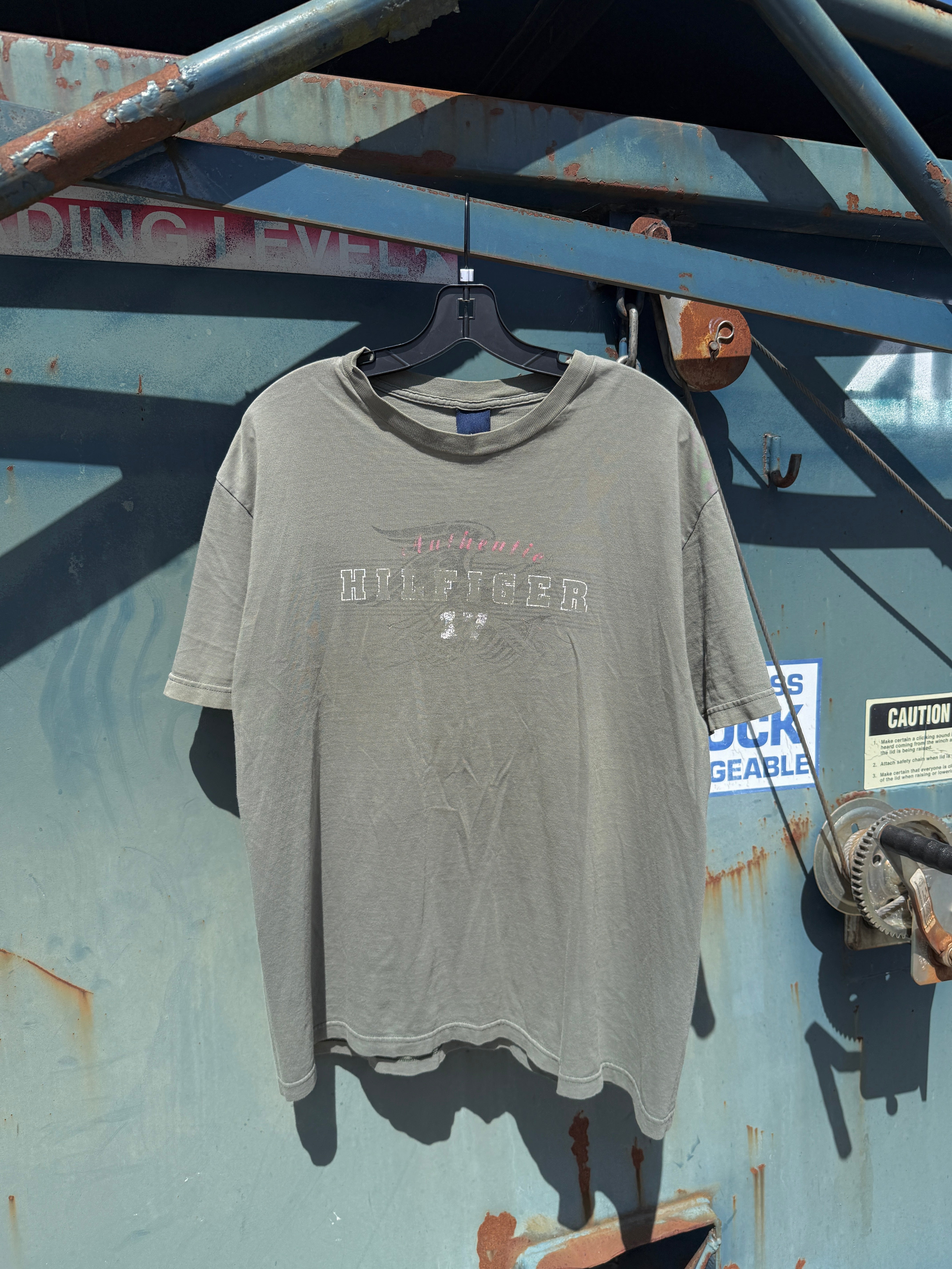 Y2K Tommy Hilfiger Jeans Olive Tee Size L