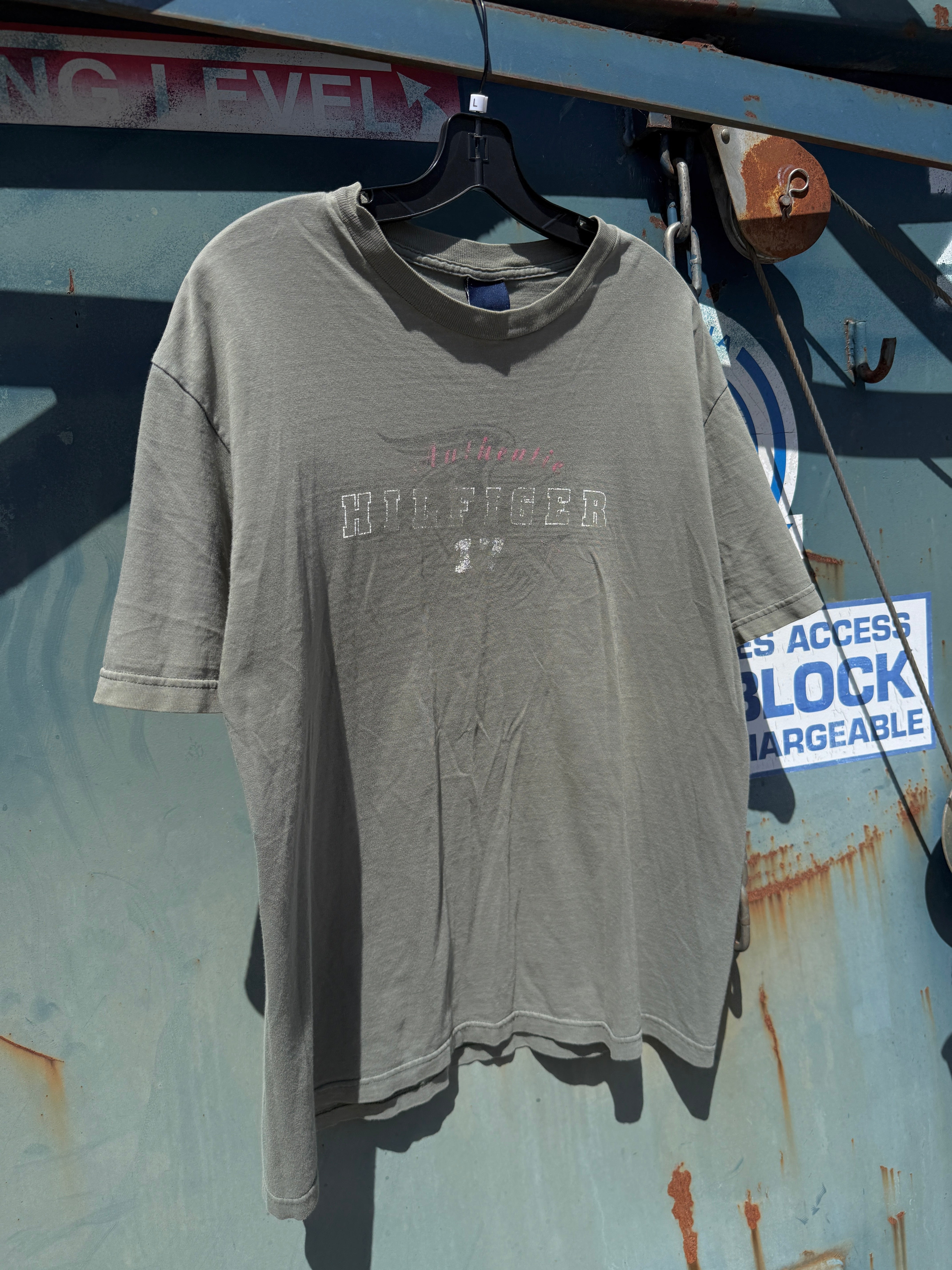 Y2K Tommy Hilfiger Jeans Olive Tee Size L