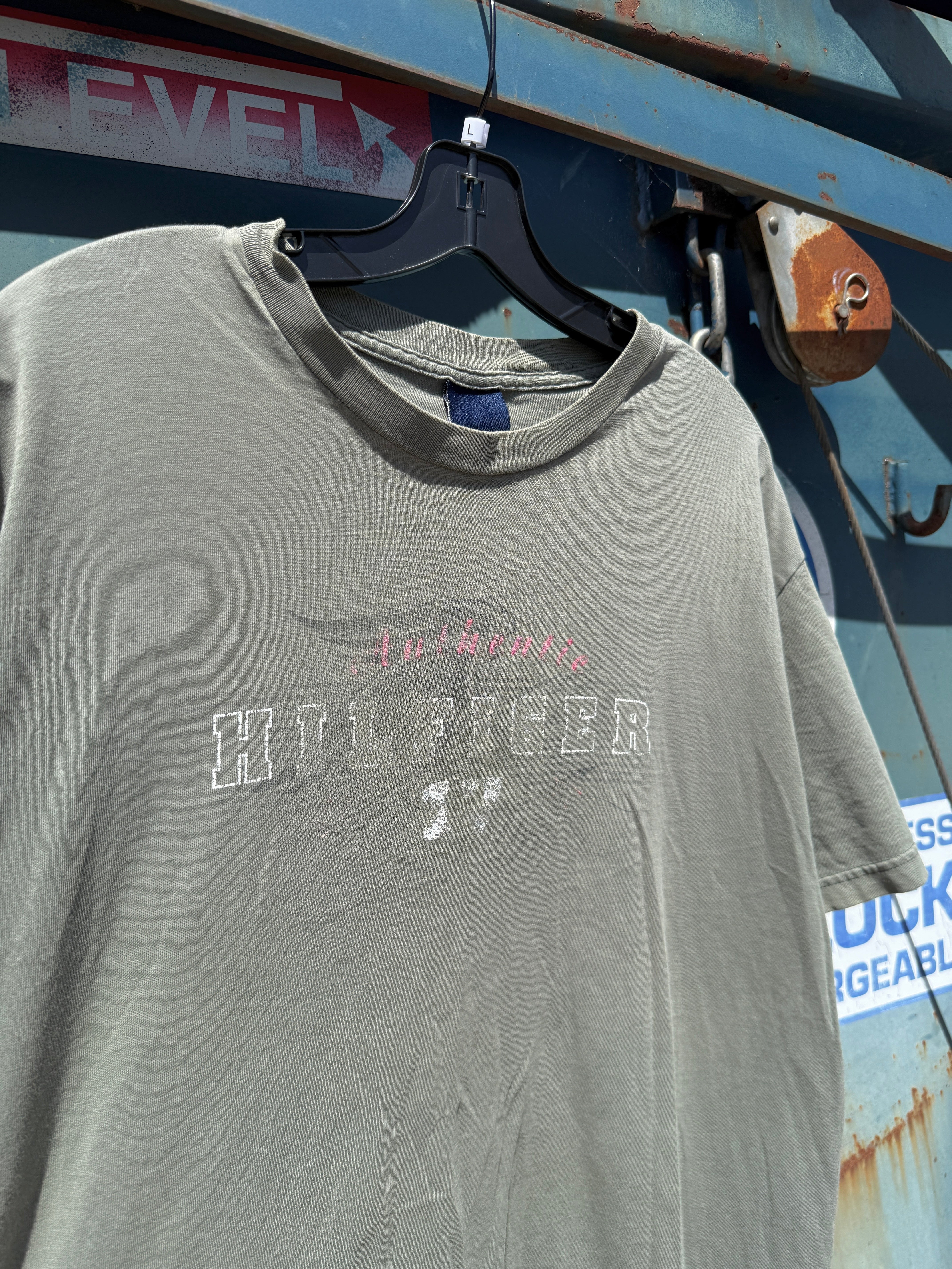 Y2K Tommy Hilfiger Jeans Olive Tee Size L