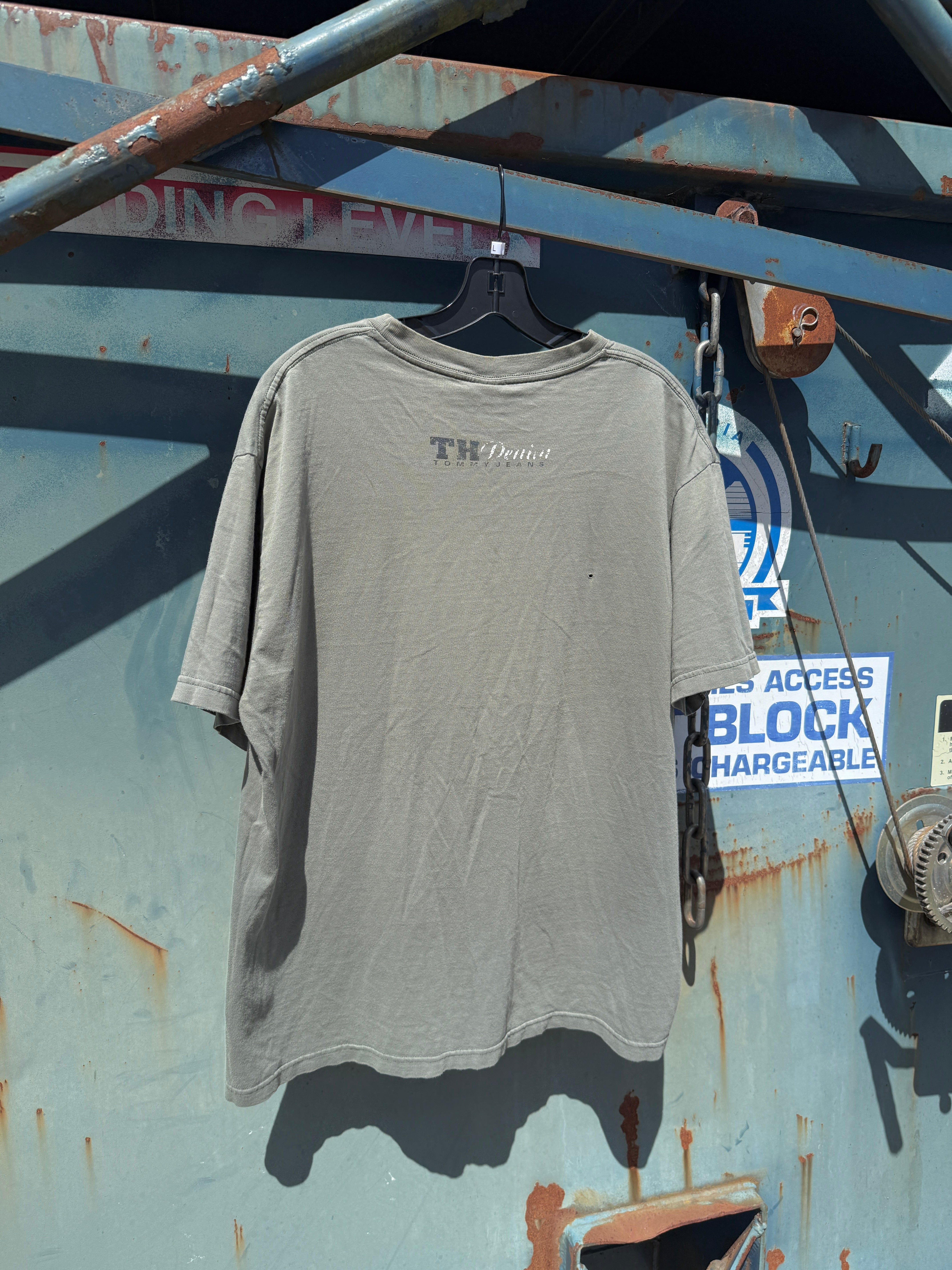 Y2K Tommy Hilfiger Jeans Olive Tee Size L