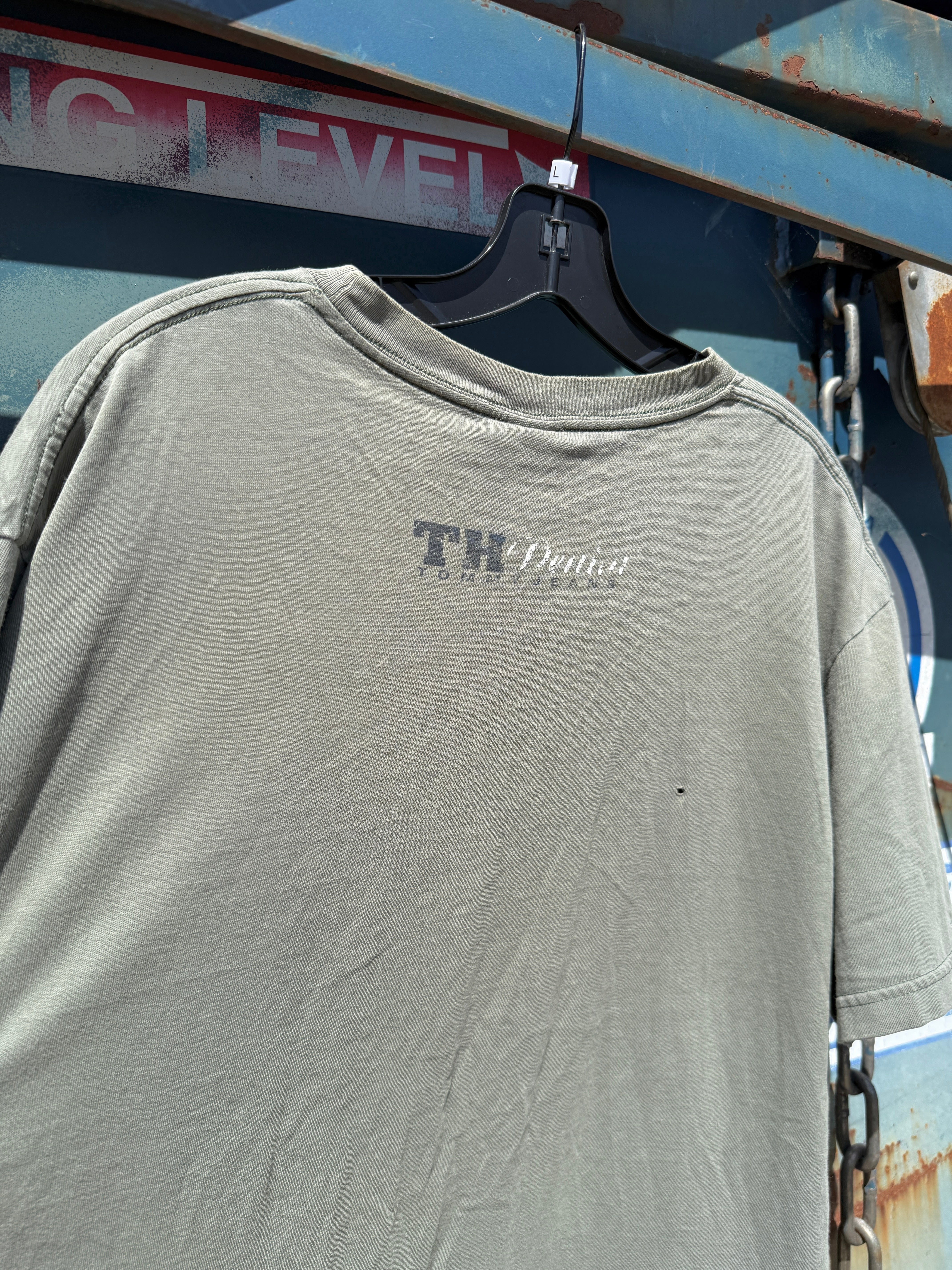 Y2K Tommy Hilfiger Jeans Olive Tee Size L