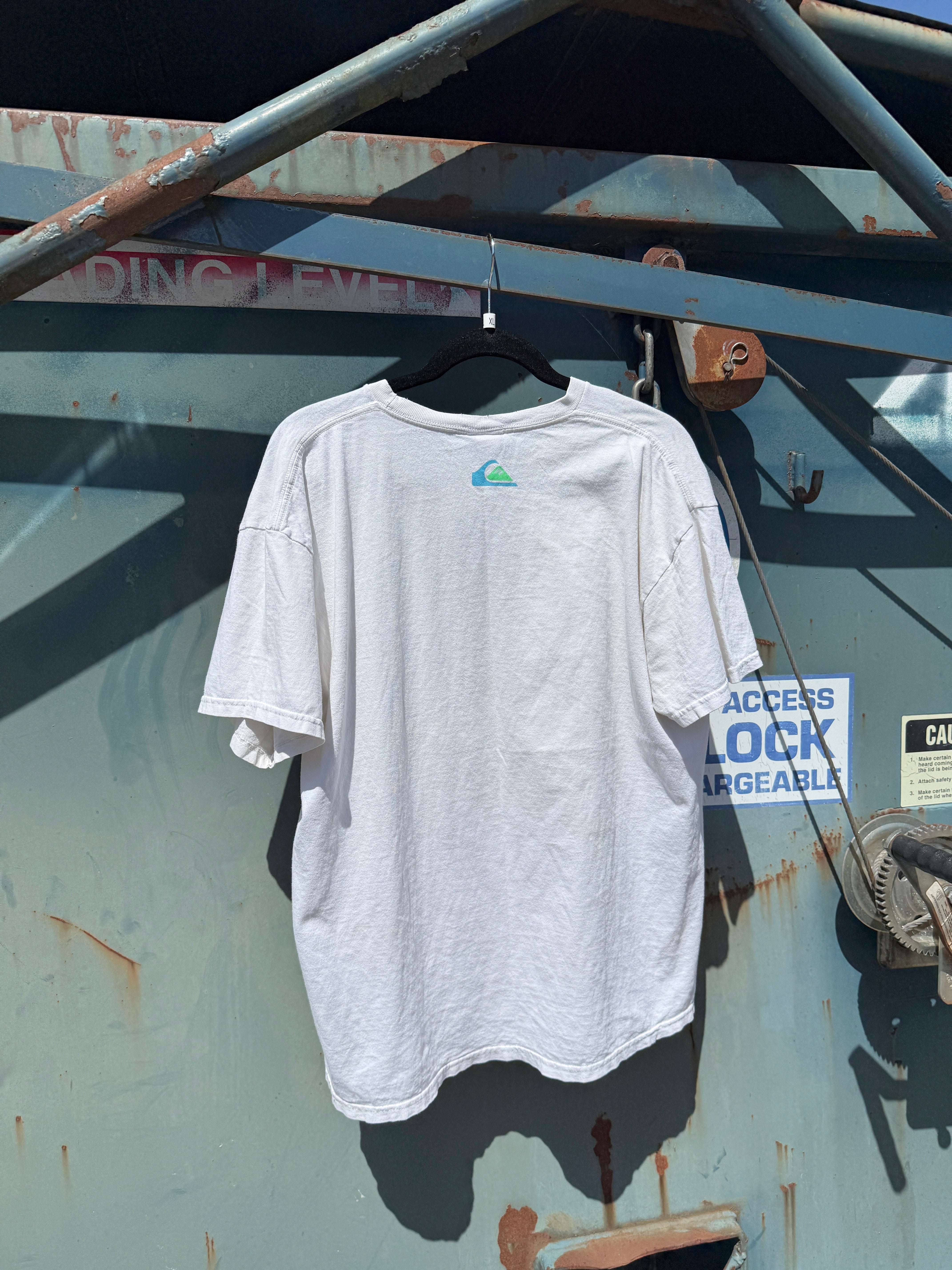 Y2K Quiksilver White / Neon Tee Size XL