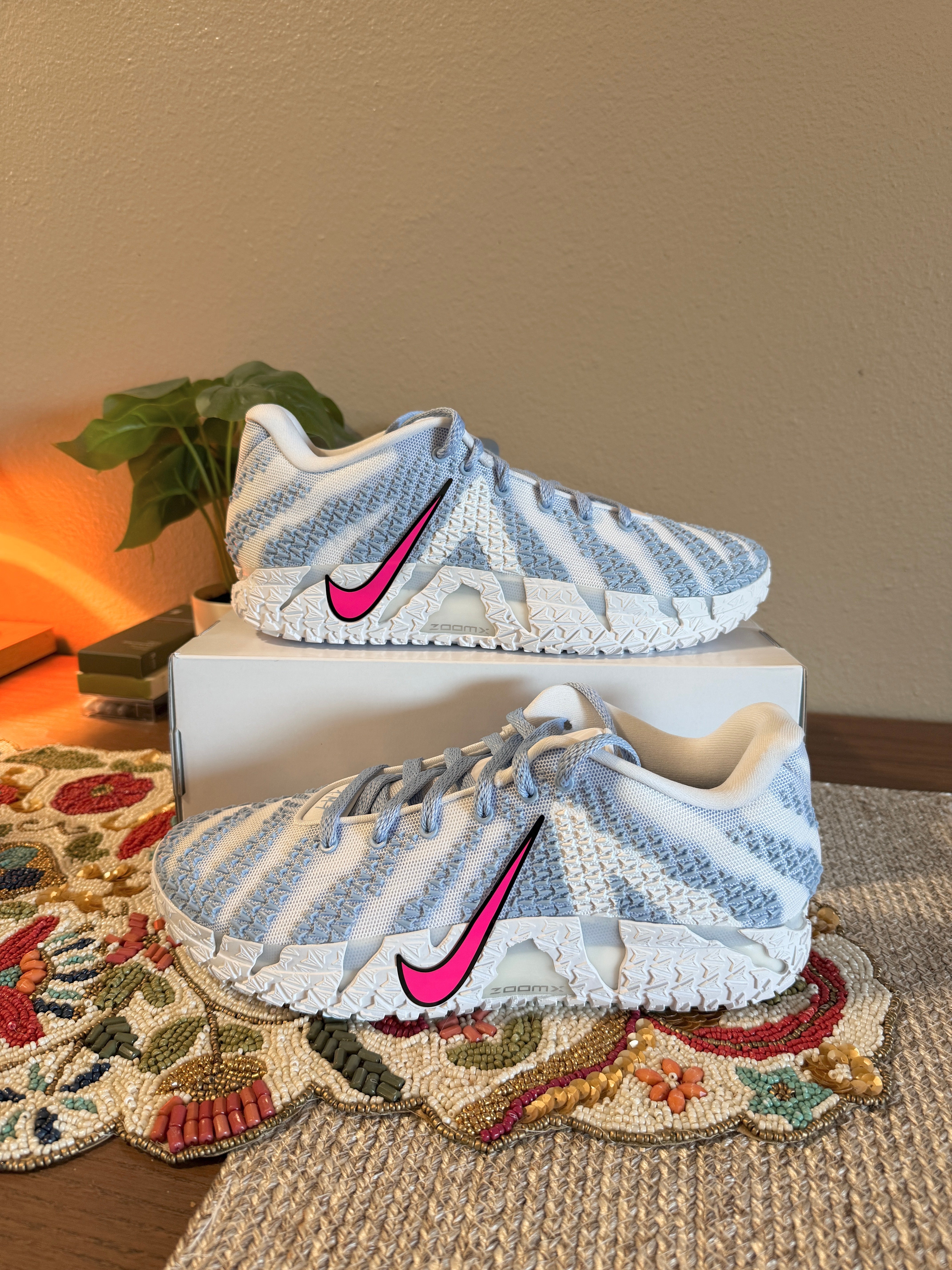 Nike Ja 3 By You White / Blue Size 9.5 MISSING LID