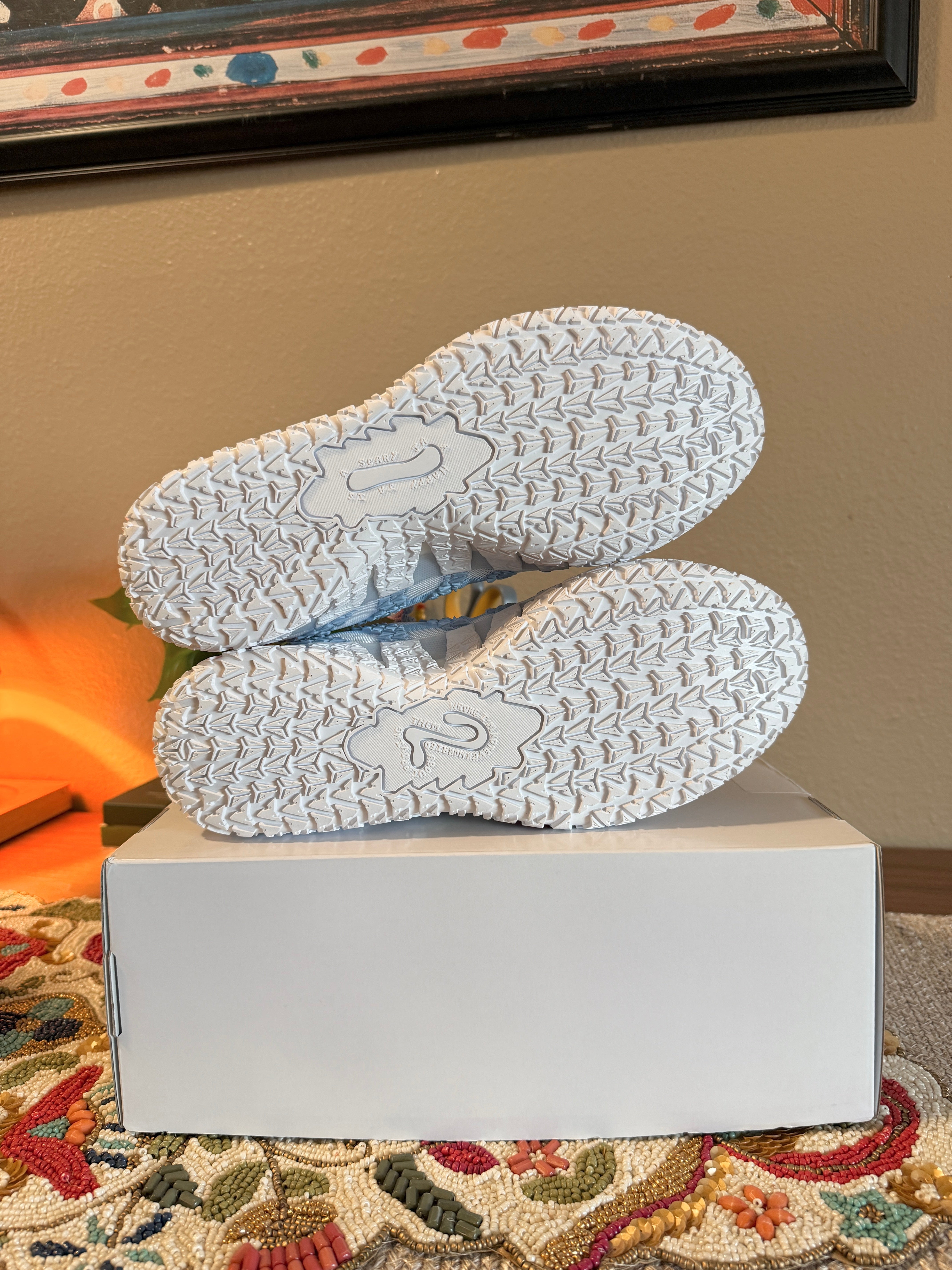 Nike Ja 3 By You White / Blue Size 9.5 MISSING LID