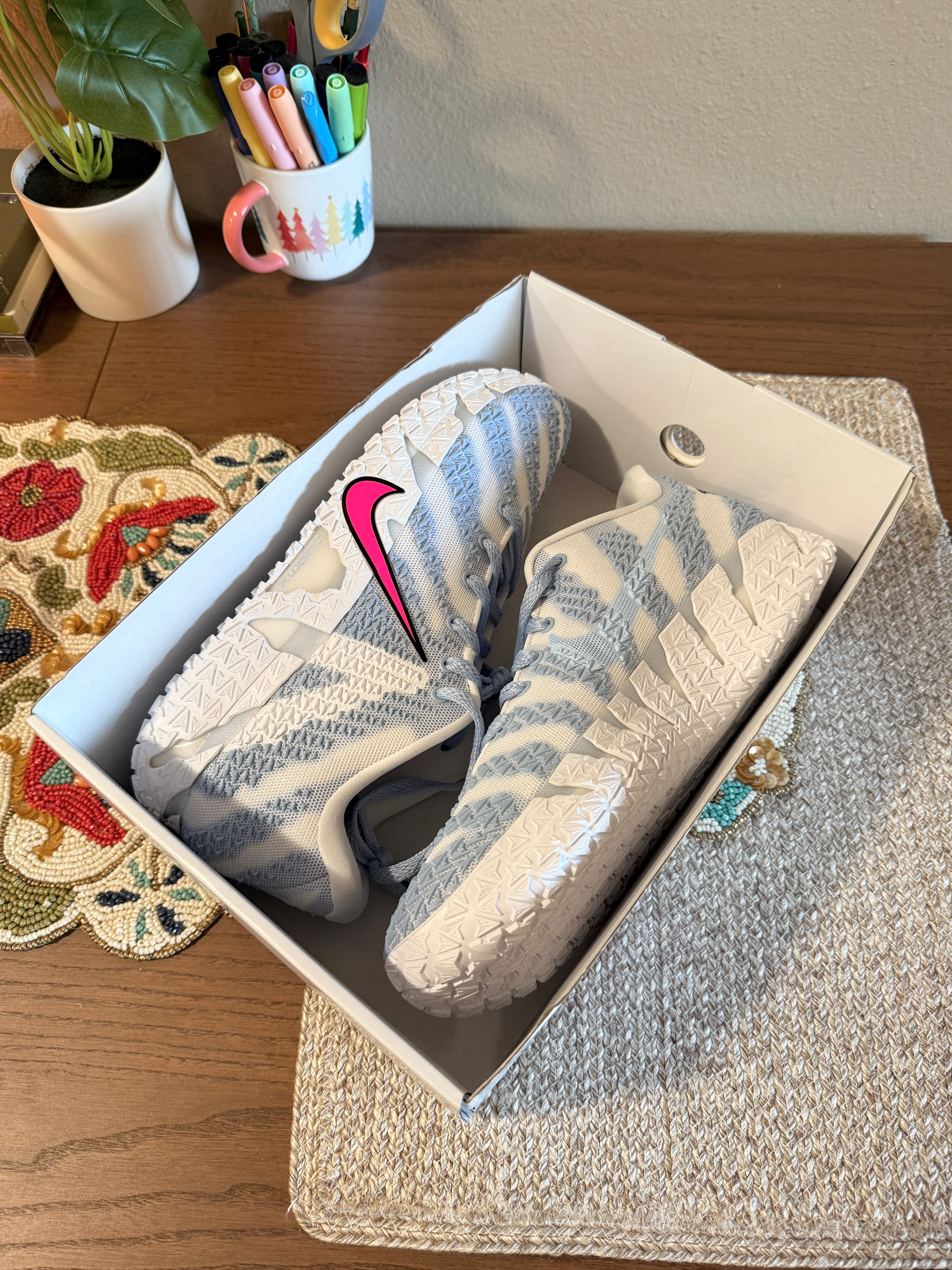Nike Ja 3 By You White / Blue Size 9.5 MISSING LID
