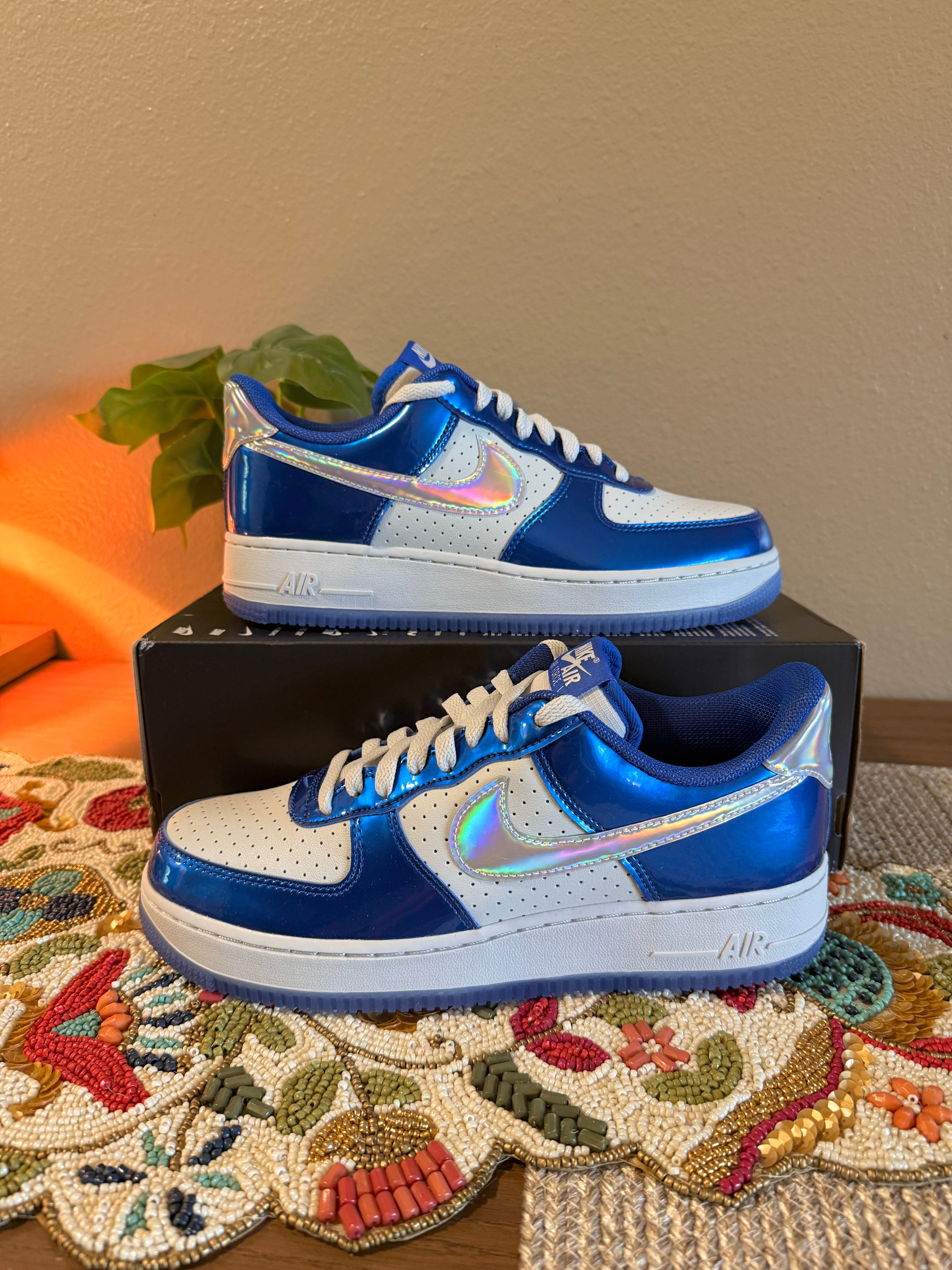 Nike Air Force 1 '07 LV8 Light Photo Blue Photon Dust Size 12 MISSING LID