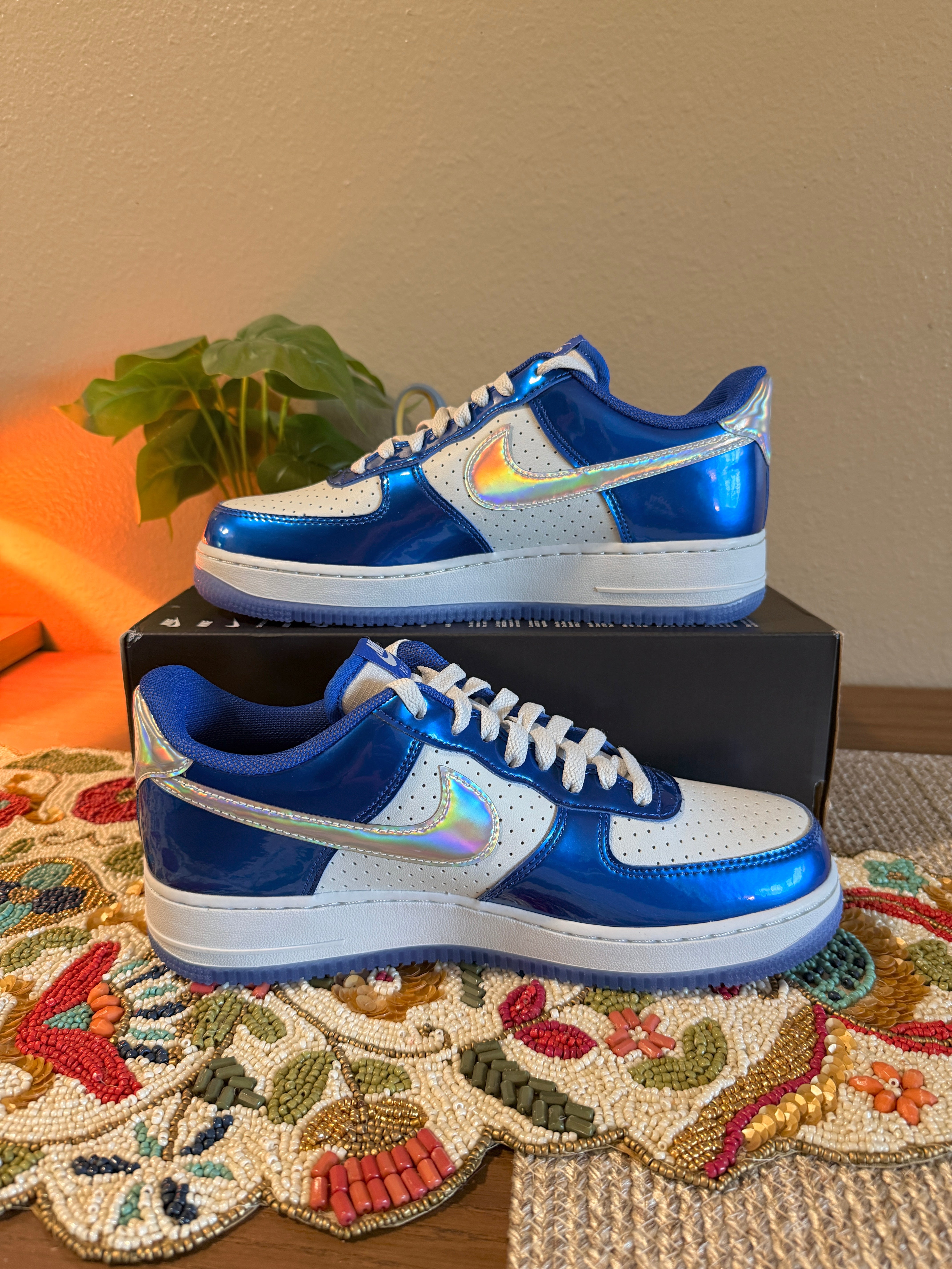 Nike Air Force 1 '07 LV8 Light Photo Blue Photon Dust Size 8 MISSING LID