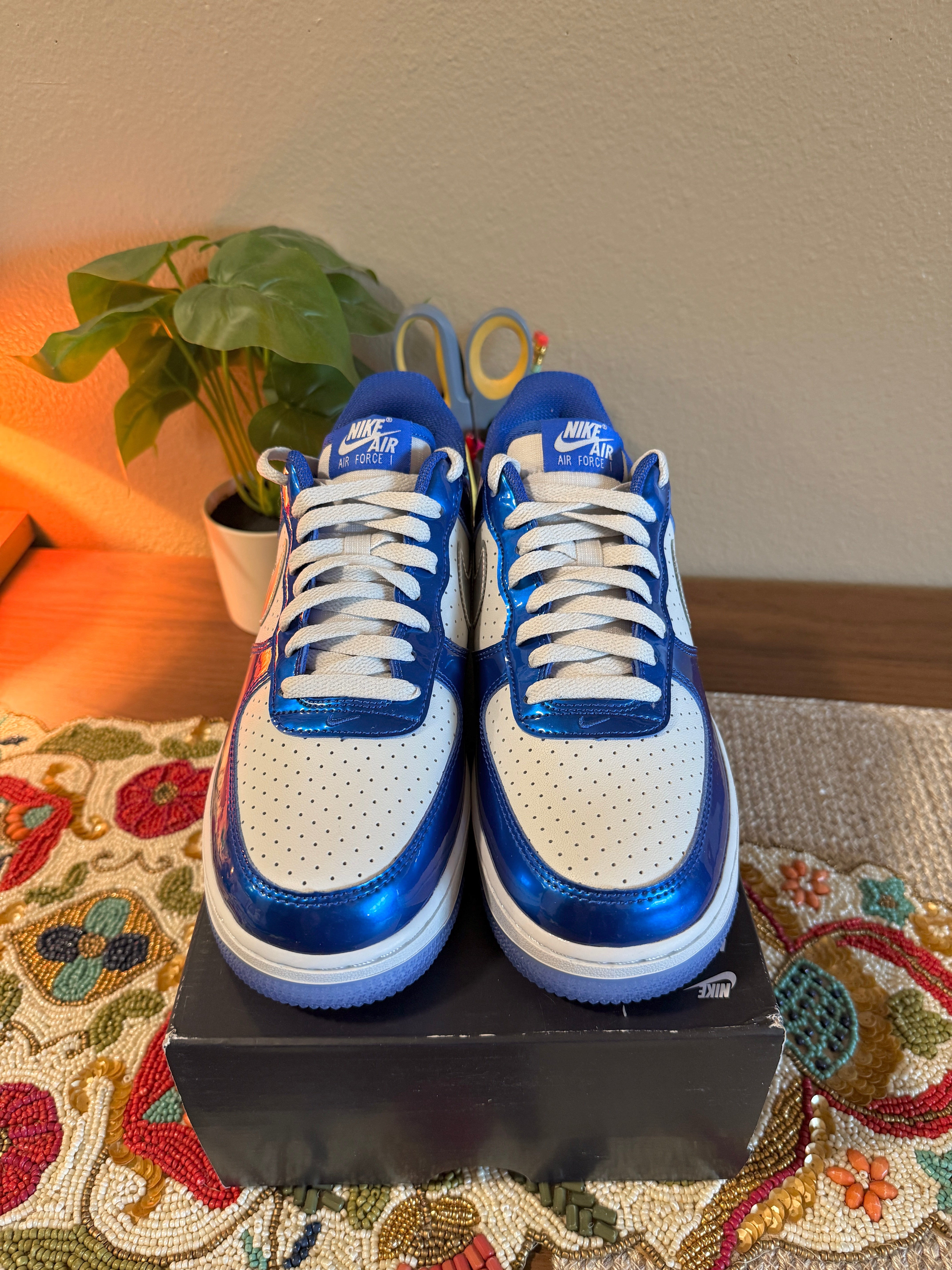 Nike Air Force 1 '07 LV8 Light Photo Blue Photon Dust Size 8 MISSING LID