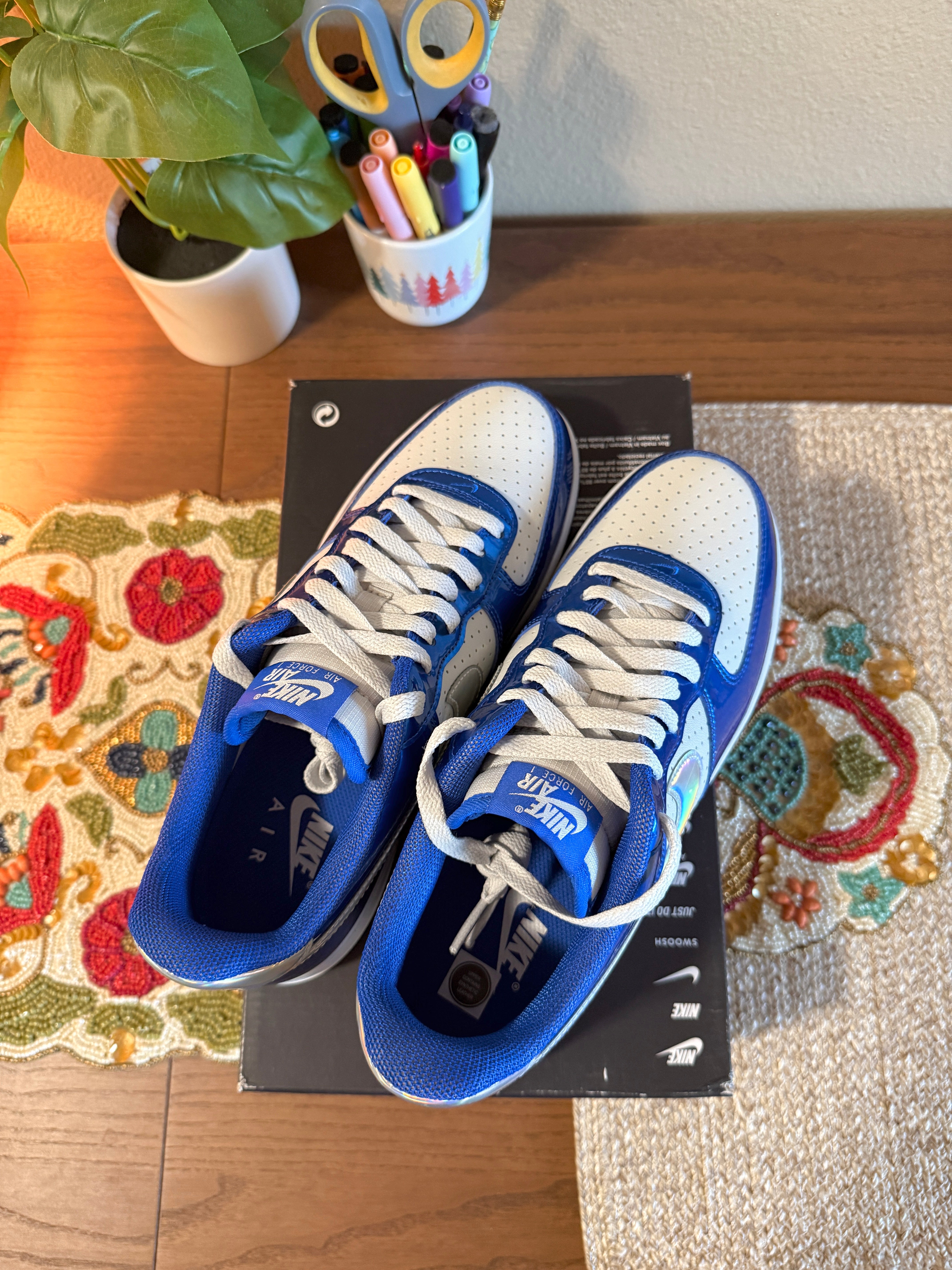 Nike Air Force 1 '07 LV8 Light Photo Blue Photon Dust Size 8 MISSING LID