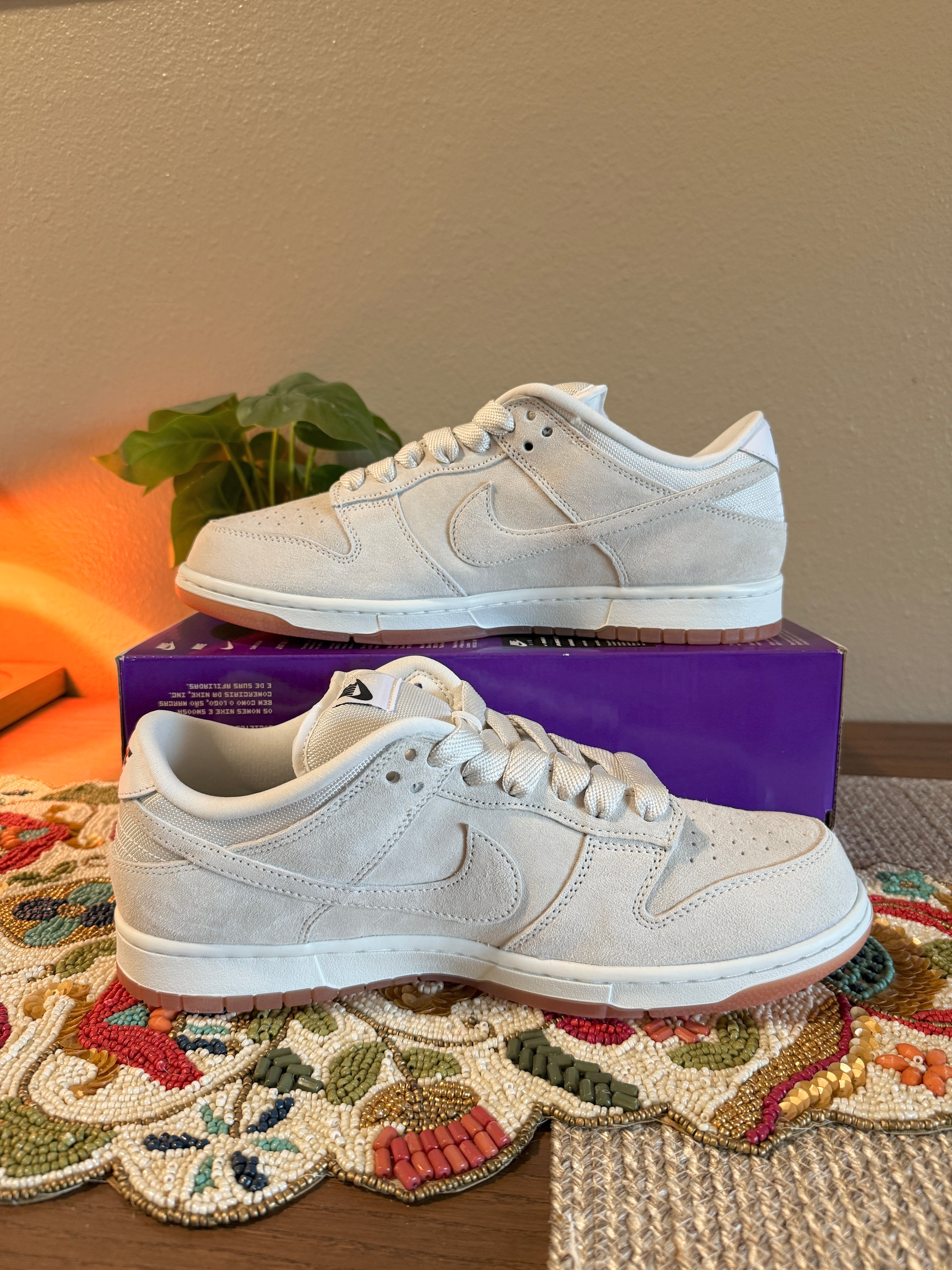 Nike SB Dunk Low Pro B Pale Ivory Size 11 MISSING LID