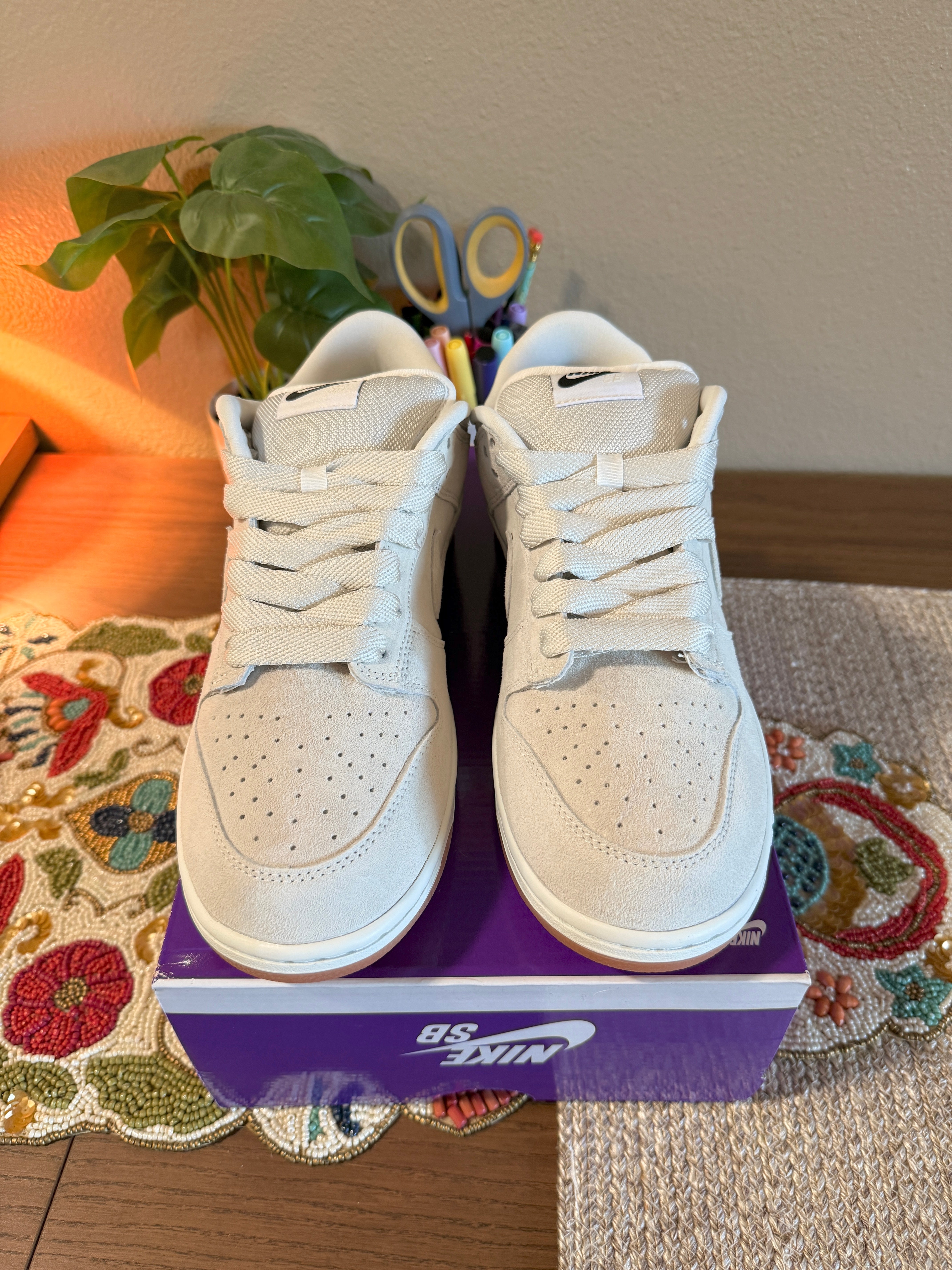 Nike SB Dunk Low Pro B Pale Ivory Size 11 MISSING LID