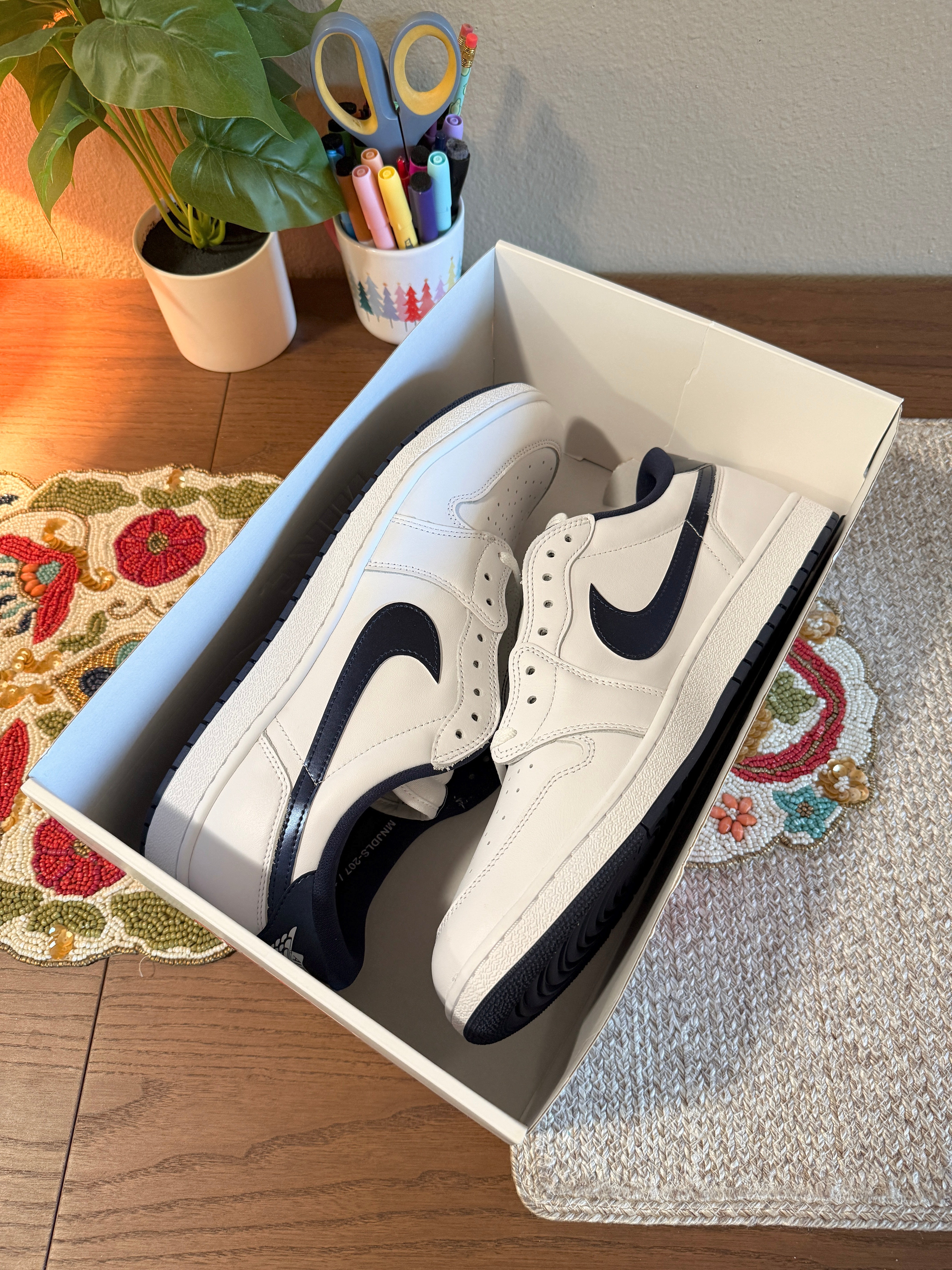 Jordan 1 Retro Low '85 Metallic Blue Size 16 MISSING LID